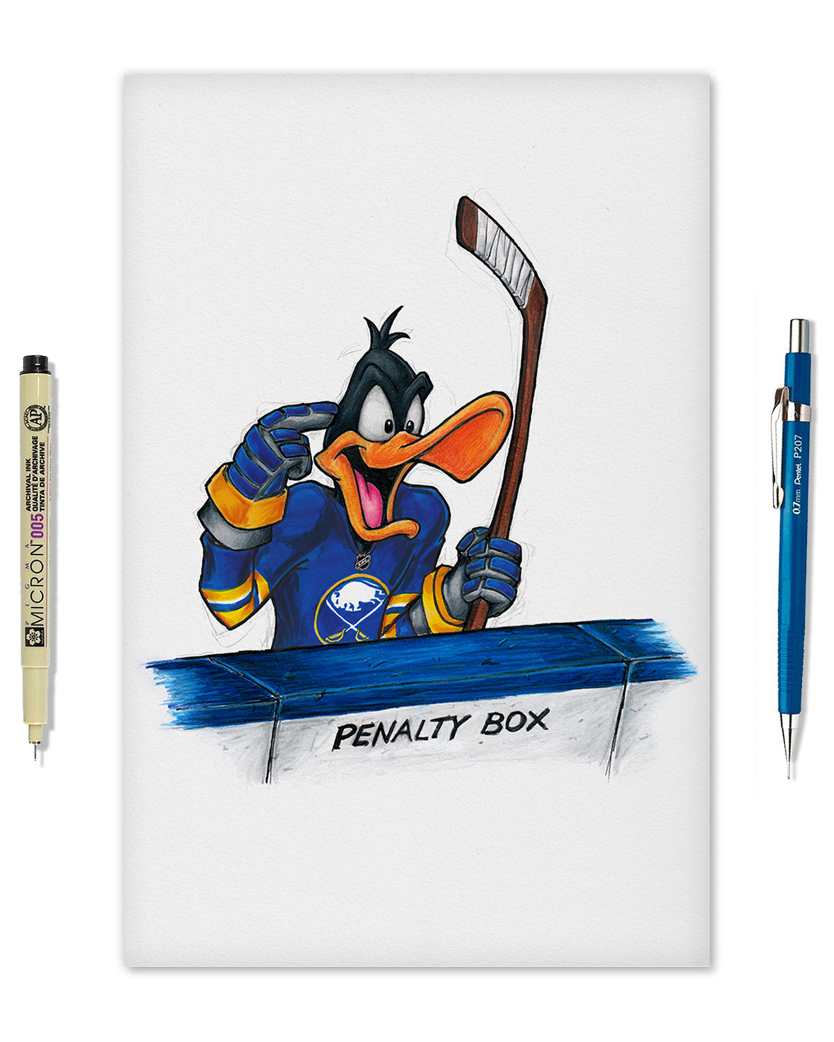 Duck Season Hockey Season x NHL Sabres Daffy Duck Limited Edition Fine Art Print
