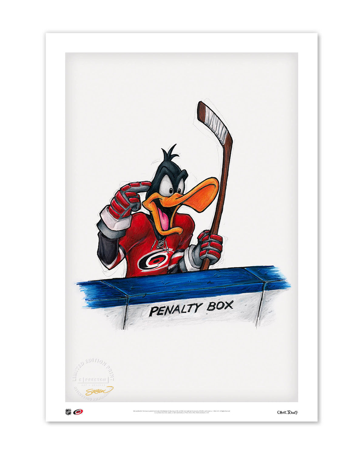 Duck Season Hockey Season x NHL Hurricanes Daffy Duck Limited Edition Fine Art Print