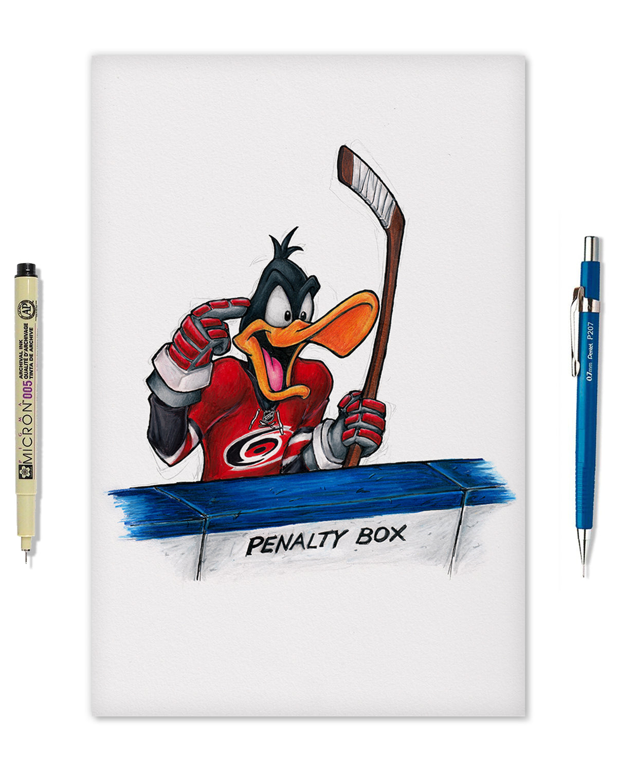 Duck Season Hockey Season x NHL Hurricanes Daffy Duck Limited Edition Fine Art Print