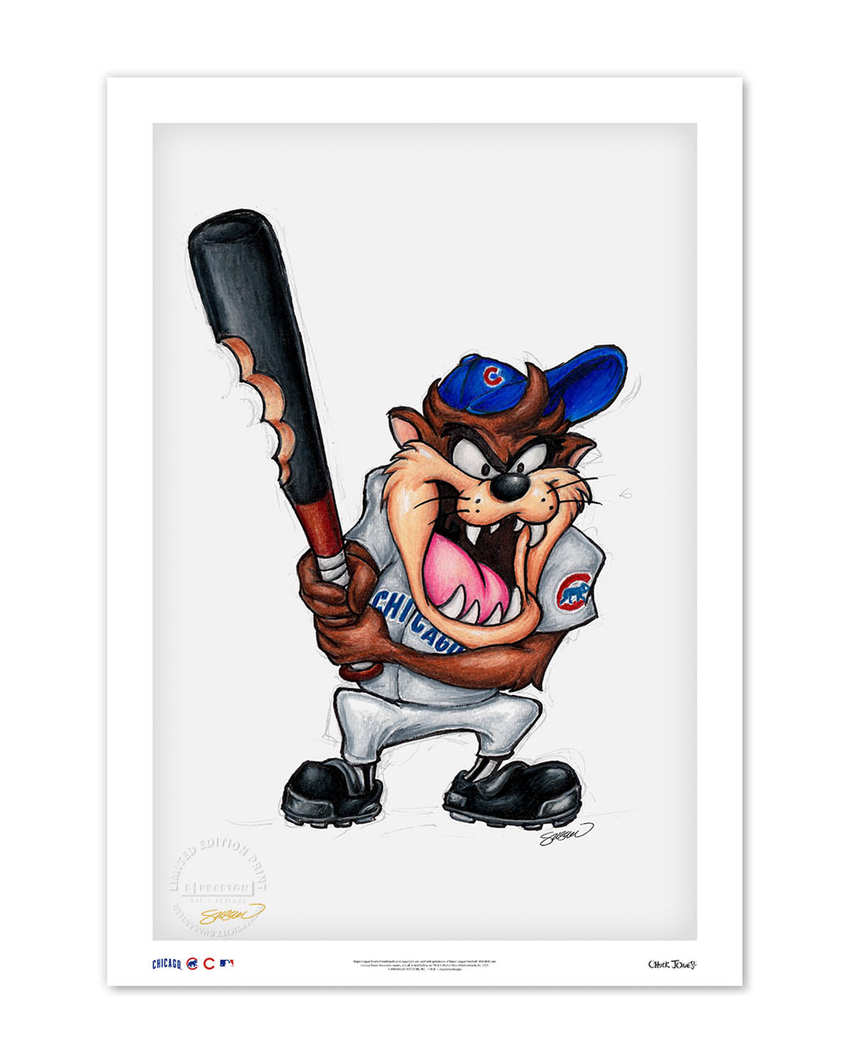 Taz On Deck x MLB Cubs Limited Edition Fine Art Print