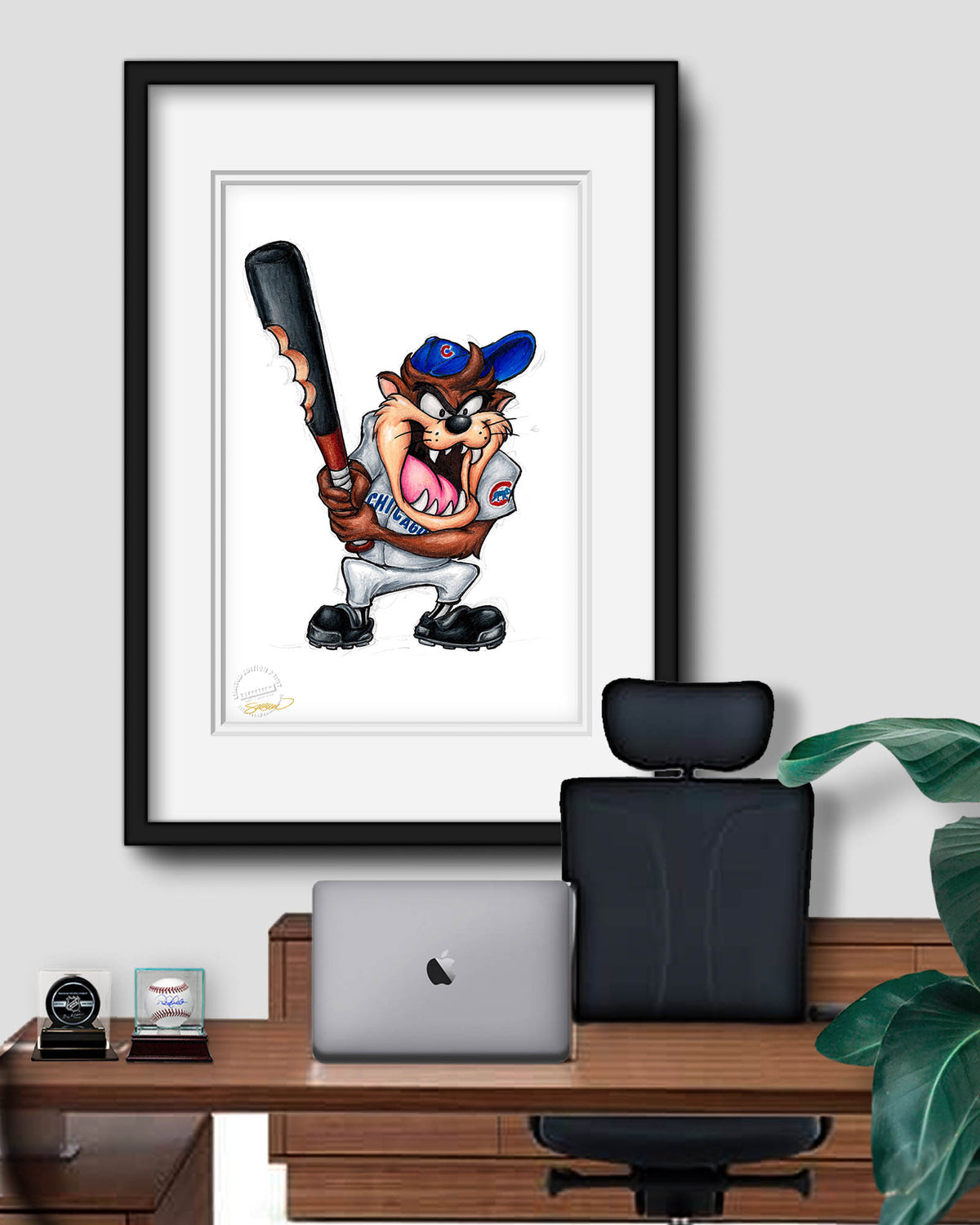 Taz On Deck x MLB Cubs Limited Edition Fine Art Print