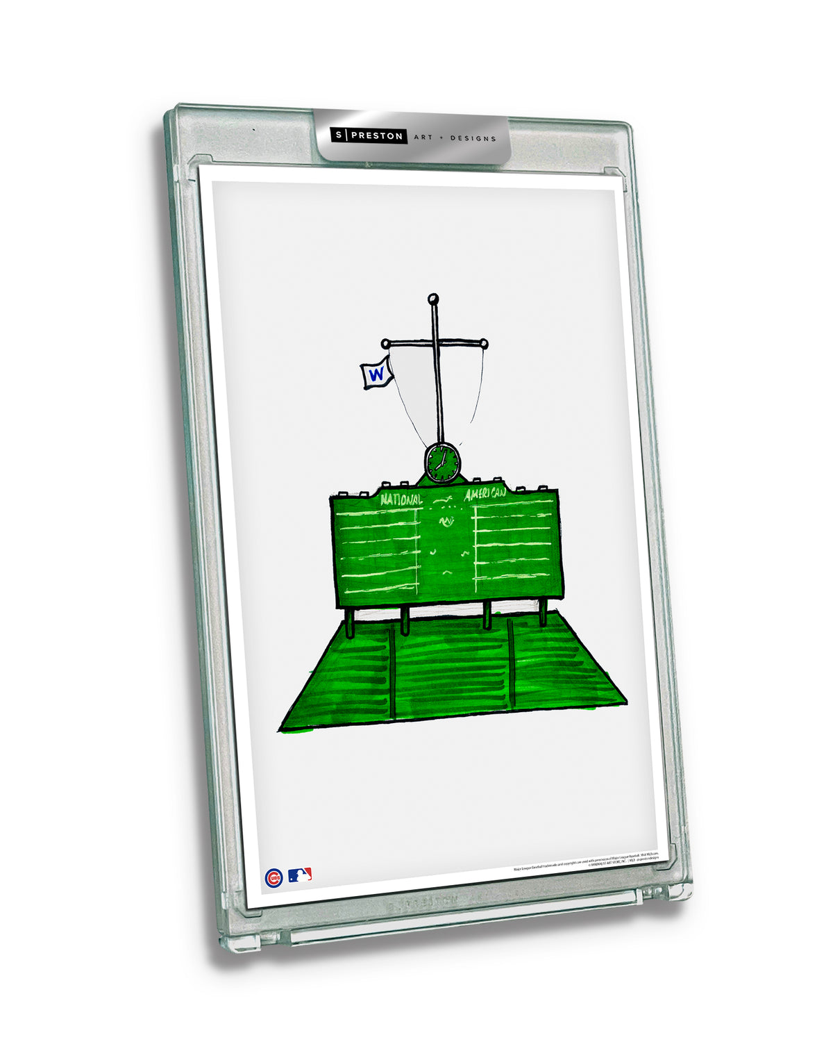 Wrigley Field Ink Sketch Limited Edition Art Card Slab