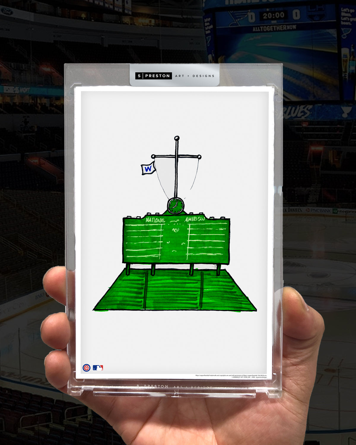 Wrigley Field Ink Sketch Limited Edition Art Card Slab