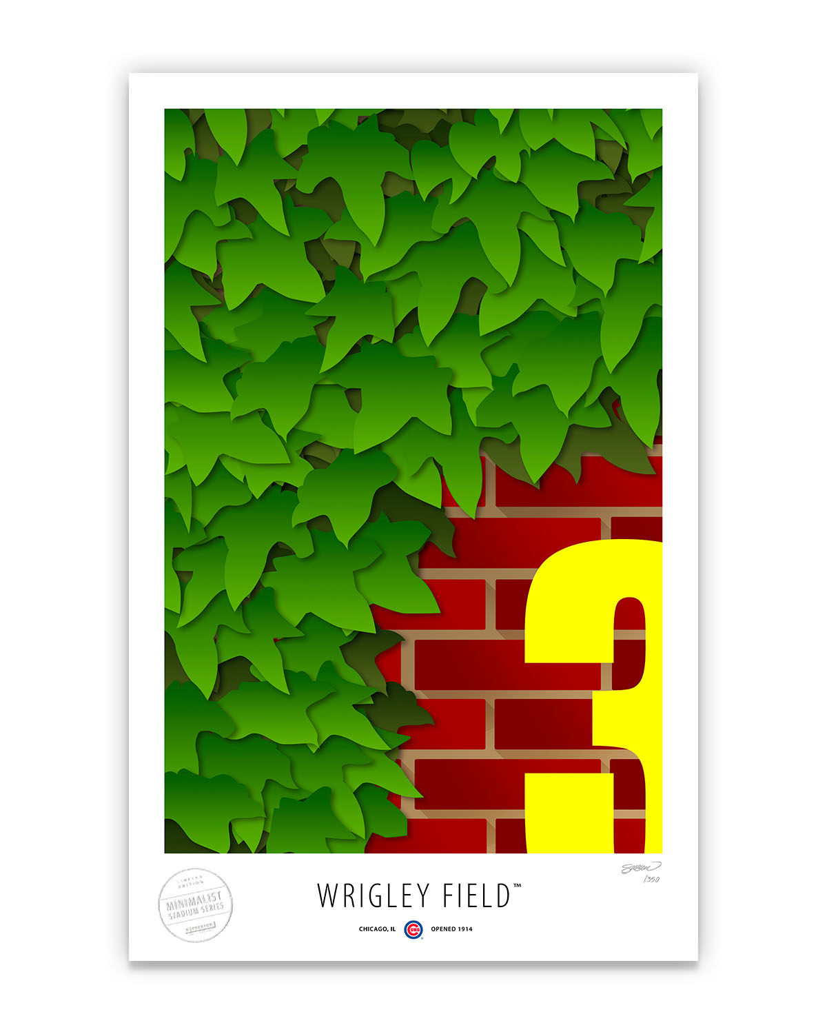 Minimalist Wrigley Field Art Print