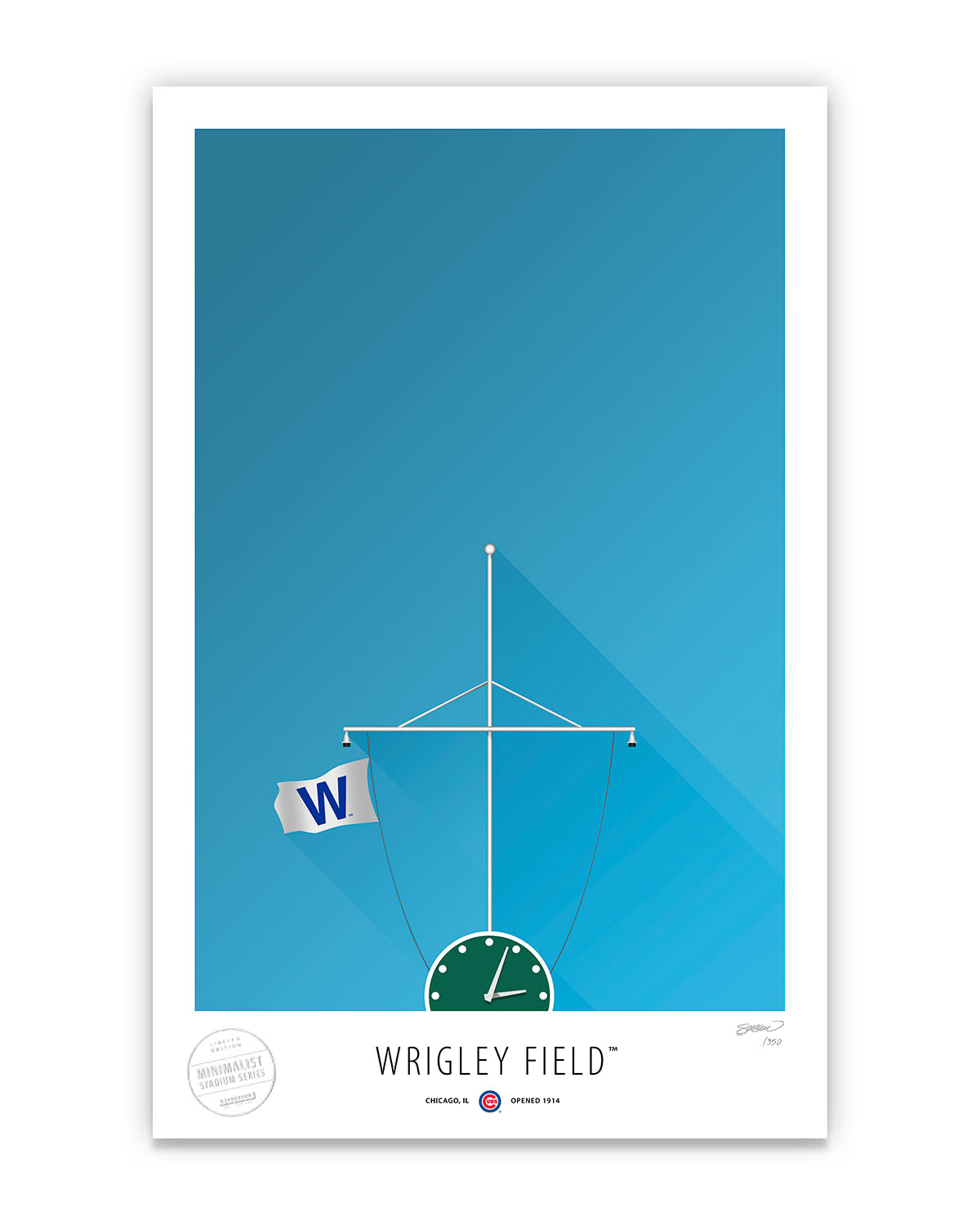 Minimalist Wrigley Field Fine Art Print