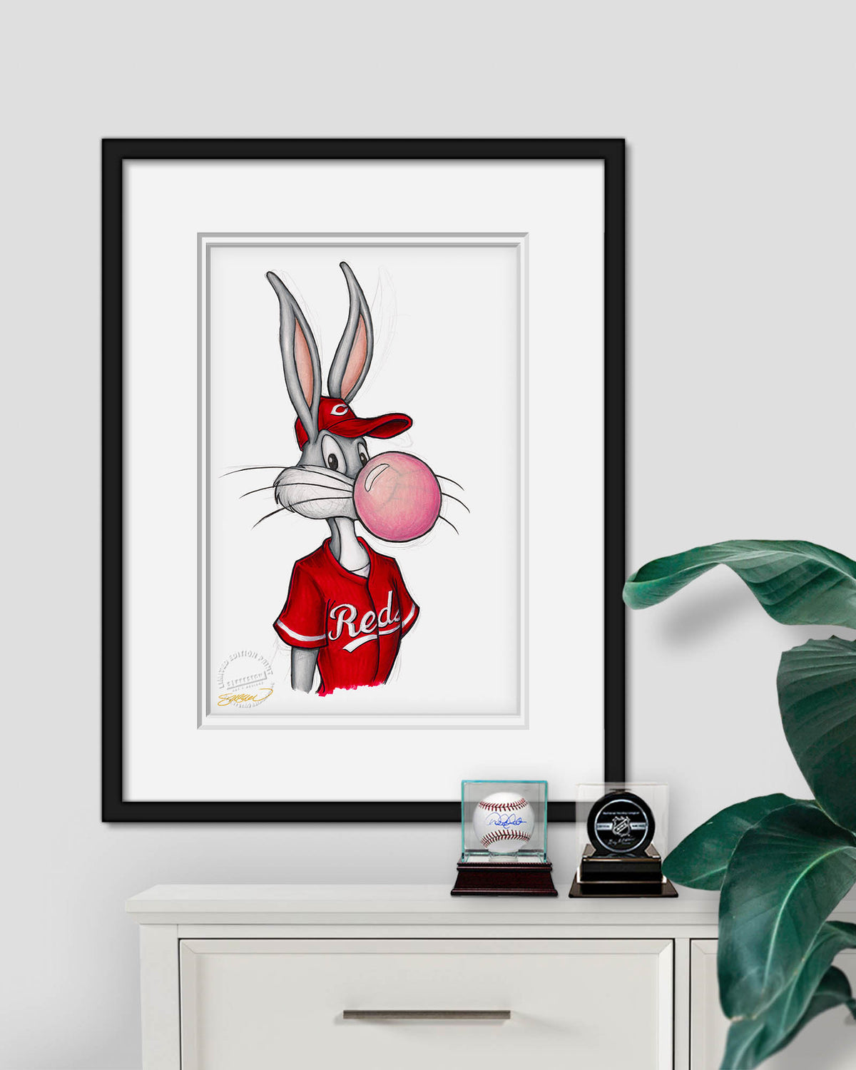 Bubblegum Bugs x MLB Reds Limited Edition Fine Art Print