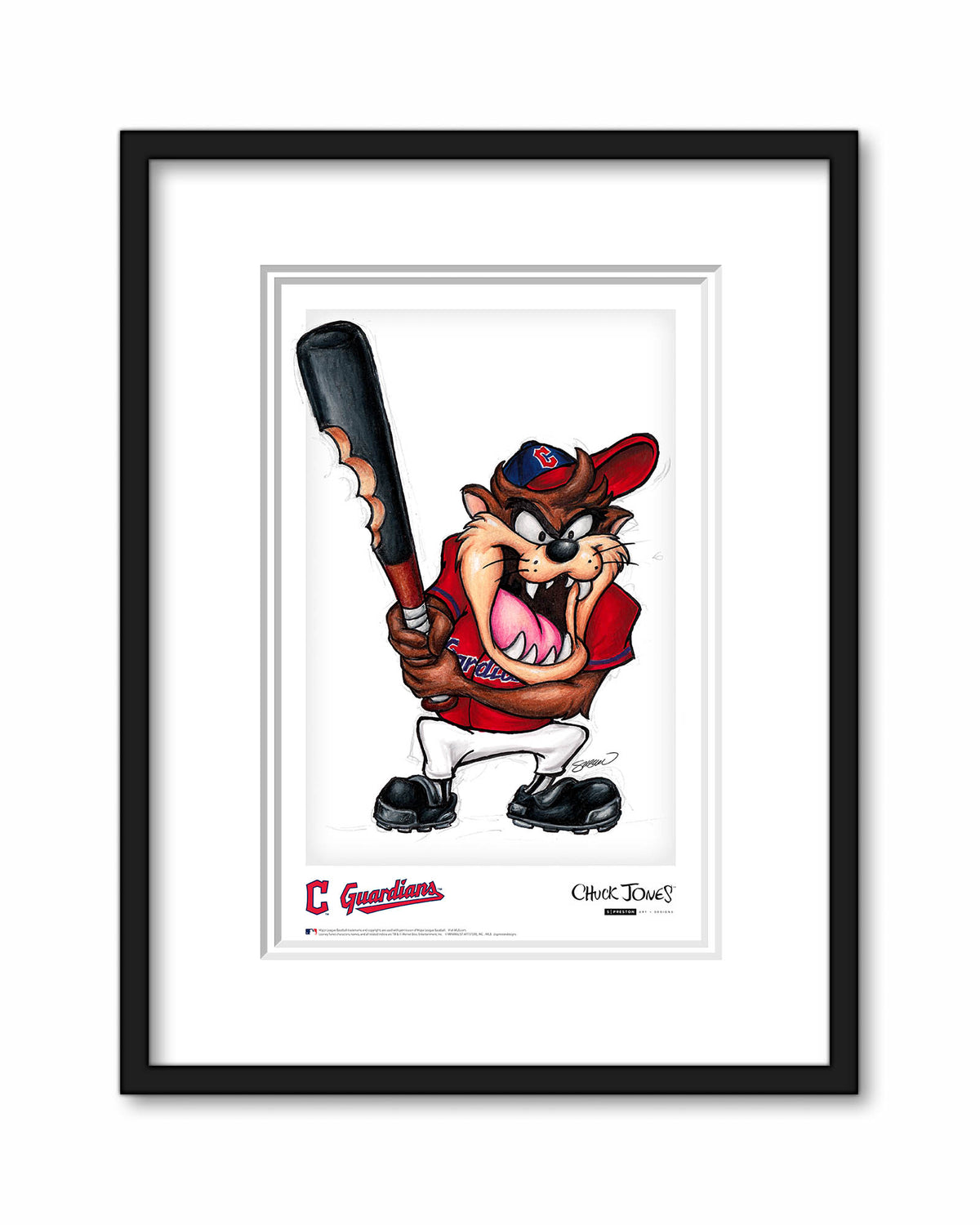 Taz On Deck x MLB Guardians Poster Print