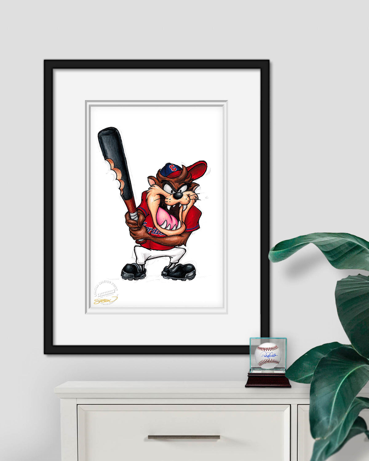 Taz On Deck x MLB Guardians Limited Edition Fine Art Print