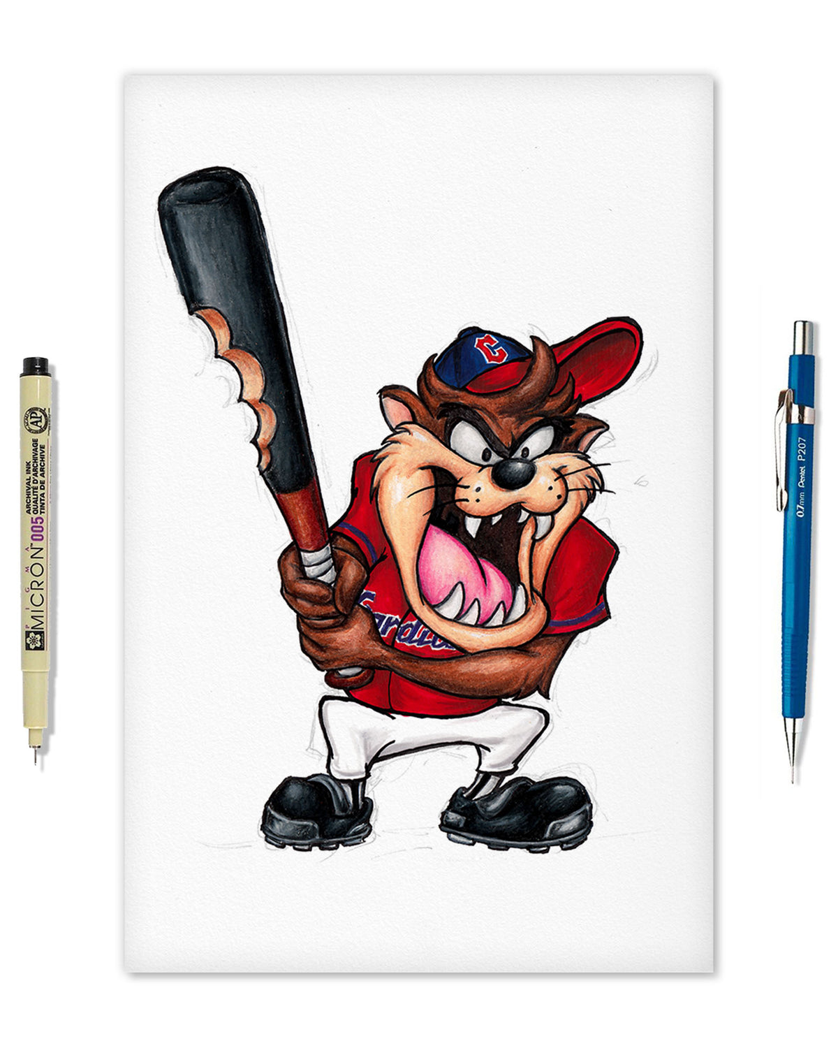 Taz On Deck x MLB Guardians Limited Edition Fine Art Print