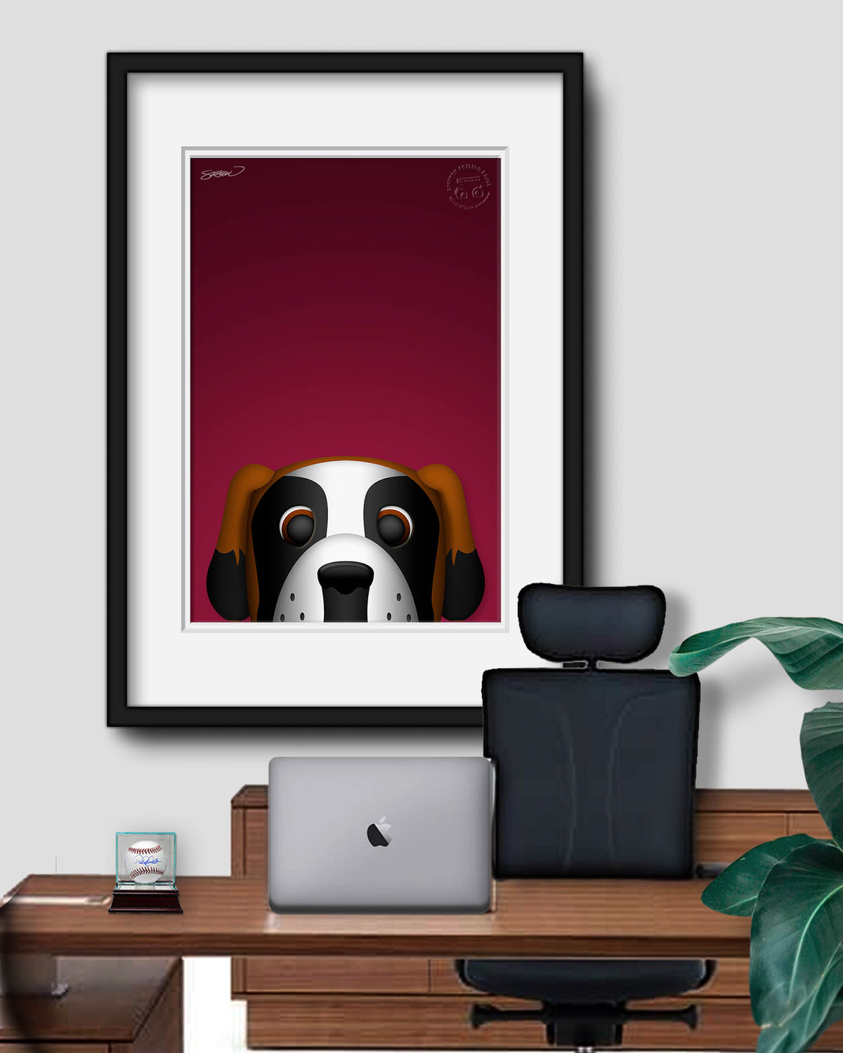 Minimalist Bernie the St. Bernard