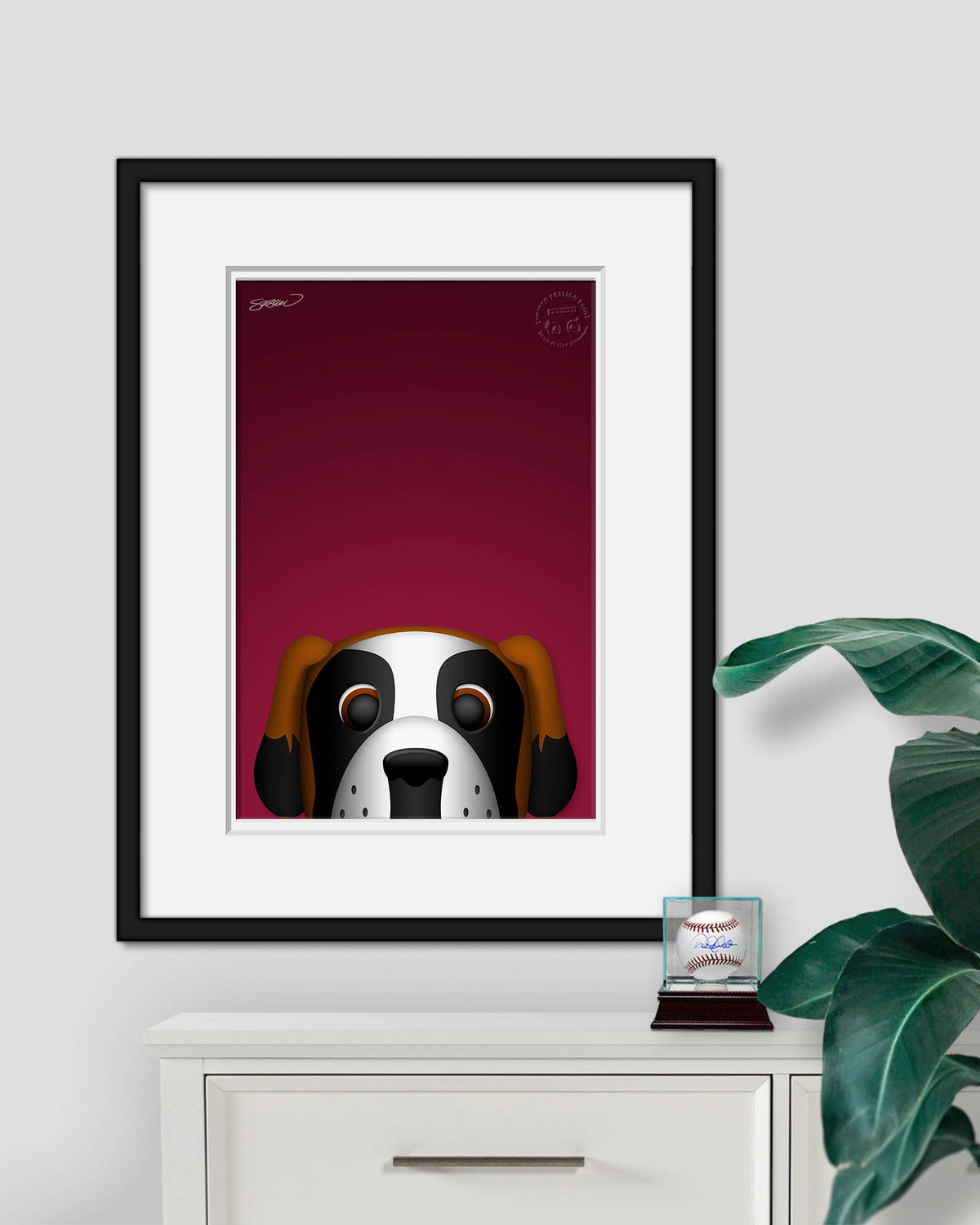 Minimalist Bernie the St. Bernard