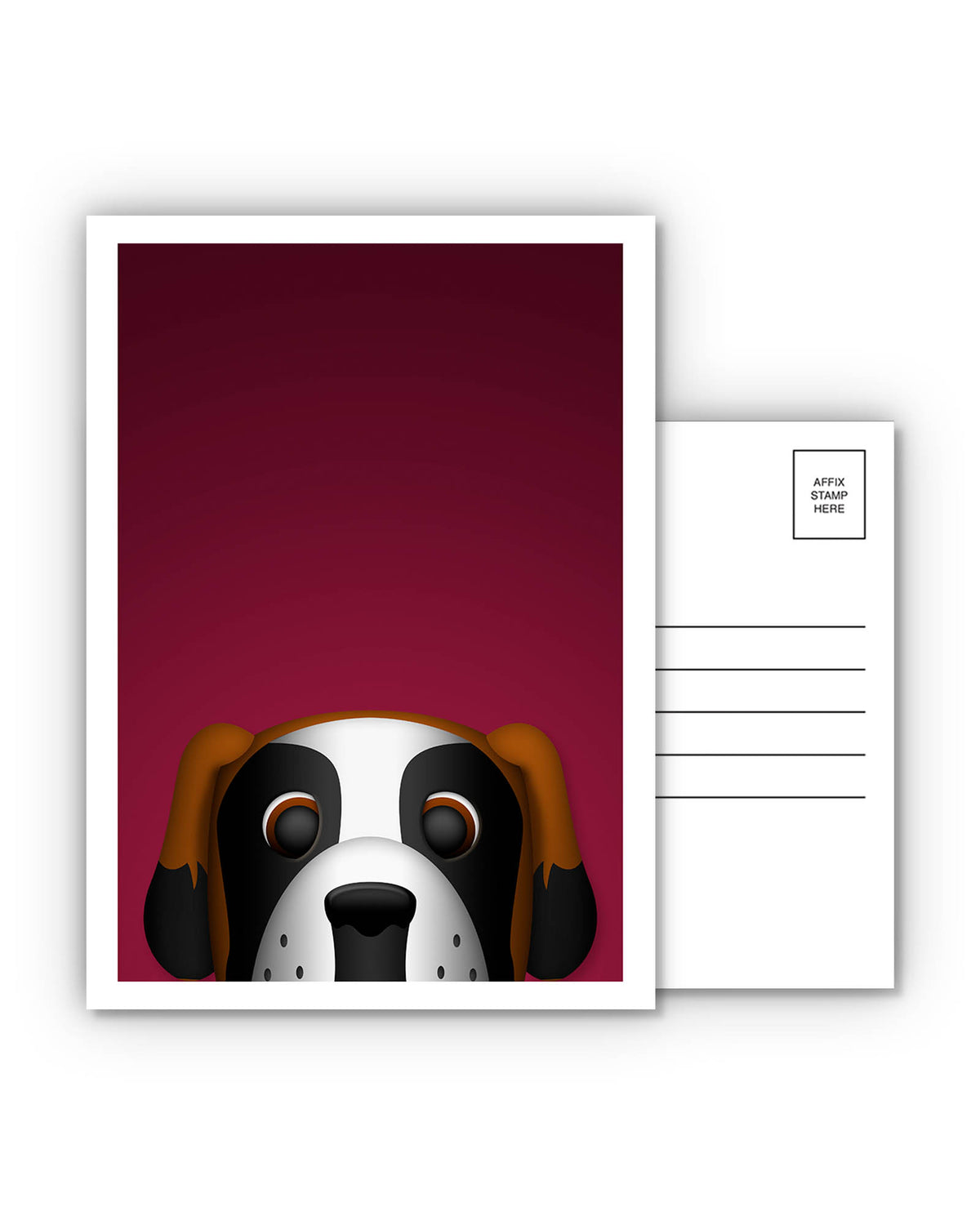 Minimalist Bernie the St. Bernard Postcard