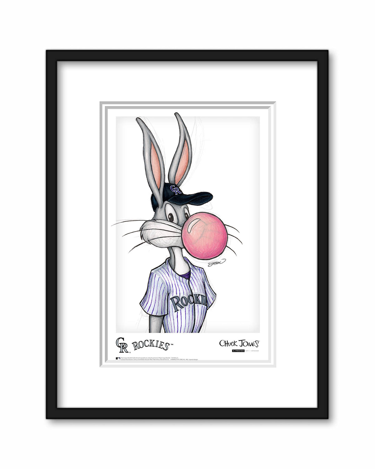 Bubblegum Bugs x MLB Rockies Bugs Bunny Poster Print