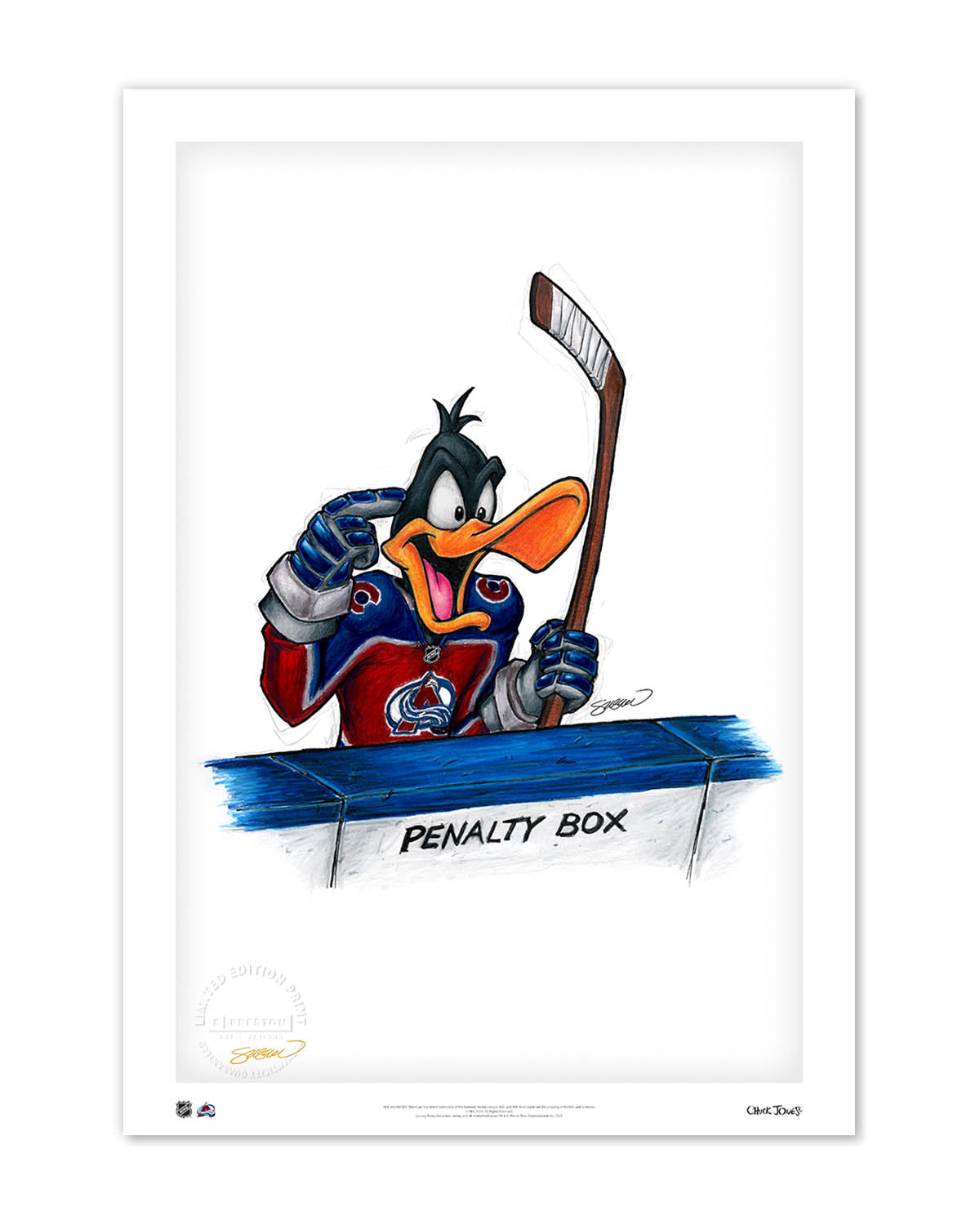 Duck Season Hockey Season x NHL Avalanche Daffy Duck Limited Edition Fine Art Print