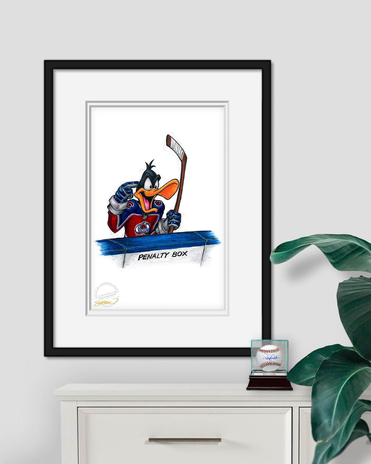 Duck Season Hockey Season x NHL Avalanche Daffy Duck Limited Edition Fine Art Print