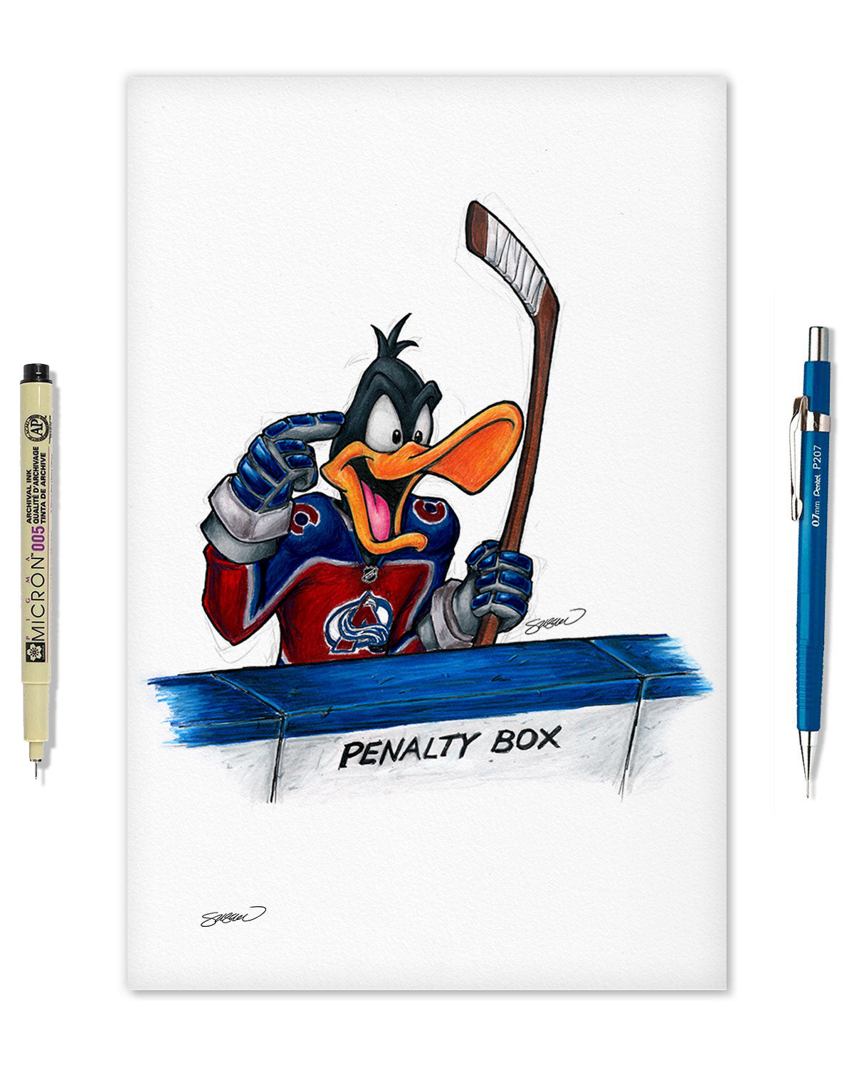 Duck Season Hockey Season x NHL Avalanche Daffy Duck Limited Edition Fine Art Print