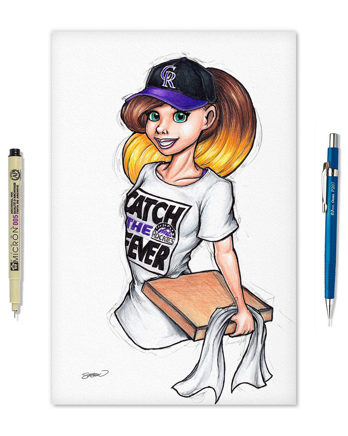 WinS® Rockies Catch the Fever - Konni Mackenzie Sketch Art Print