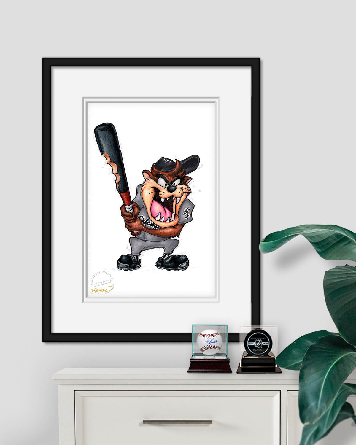 Taz On Deck x MLB White Sox Limited Edition Fine Art Print