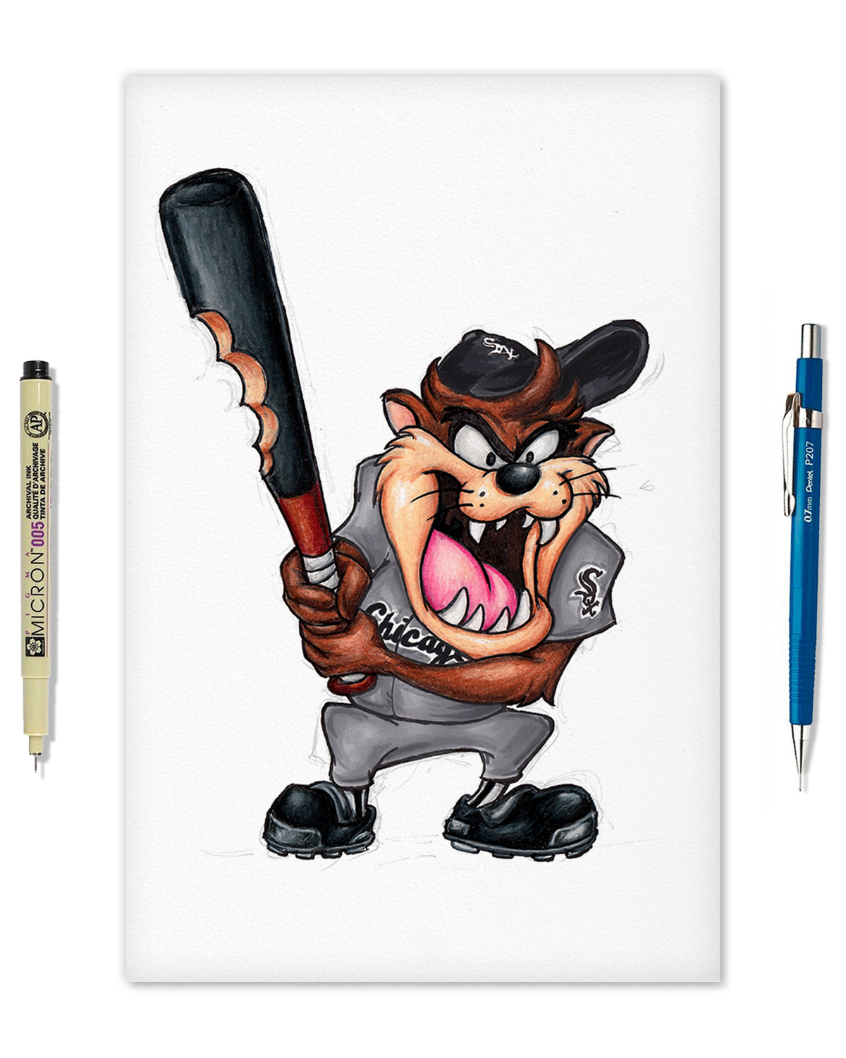 Taz On Deck x MLB White Sox Limited Edition Fine Art Print