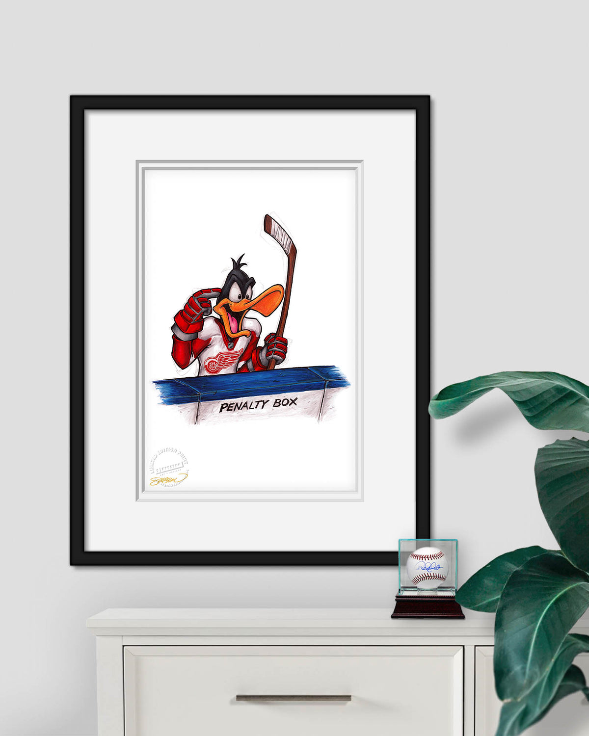 Duck Season Hockey Season x NHL Red Wings Daffy Duck Limited Edition Fine Art Print