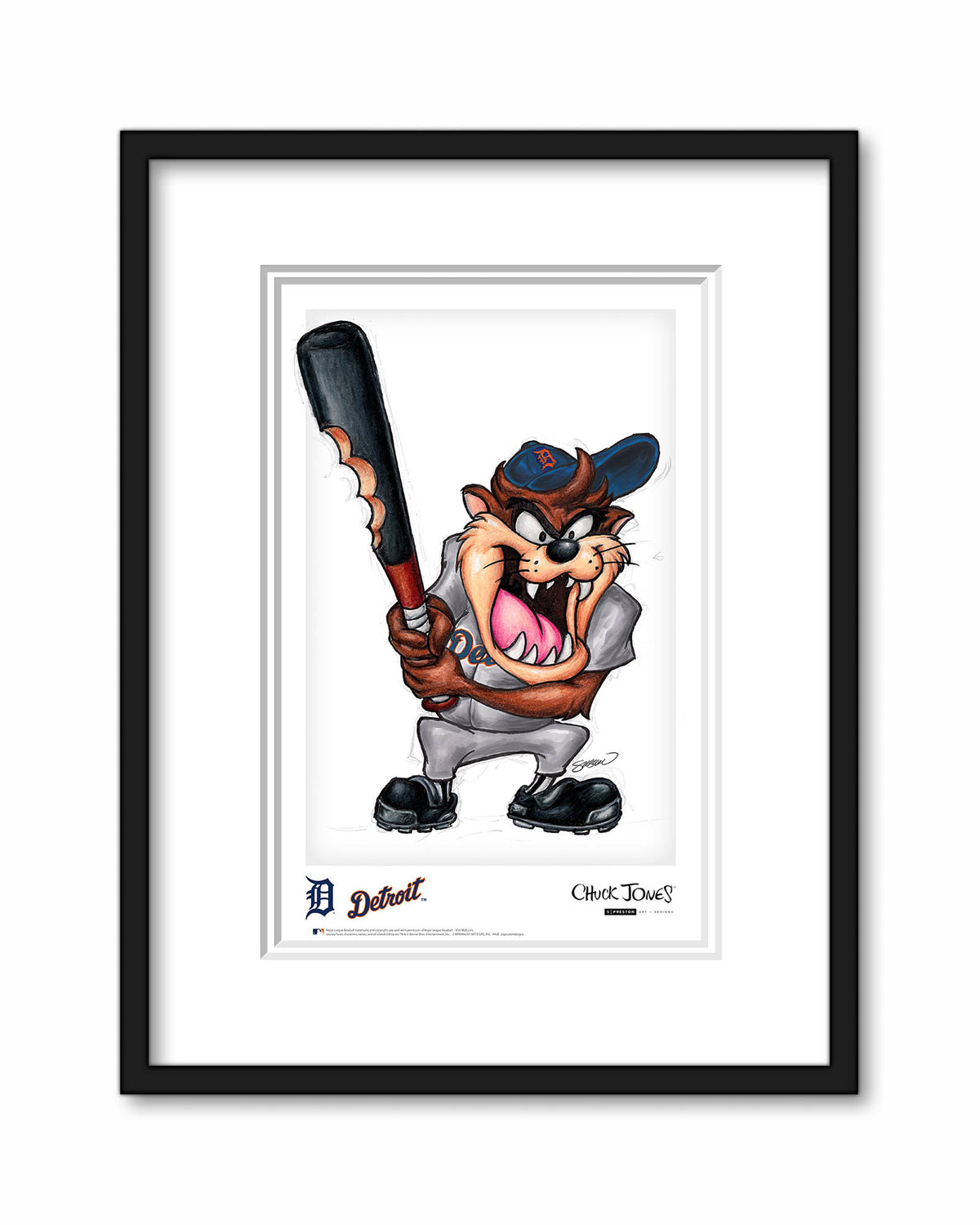 Taz on Deck x MLB Tigers Poster Print