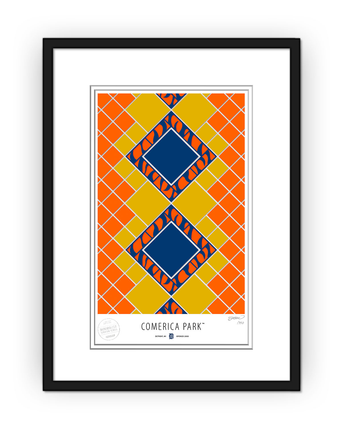 Minimalist Comerica Park Art Print