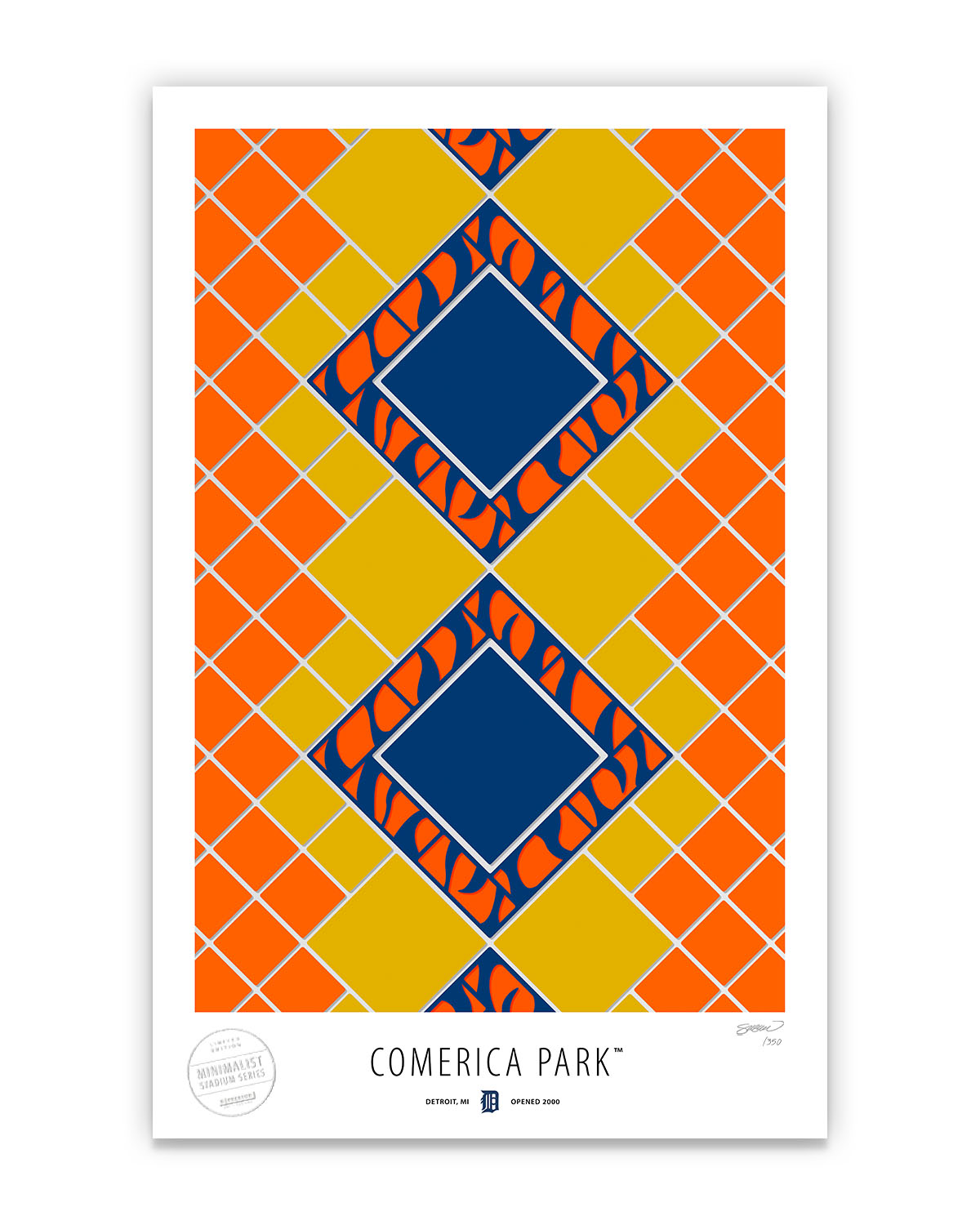 Minimalist Comerica Park Art Print
