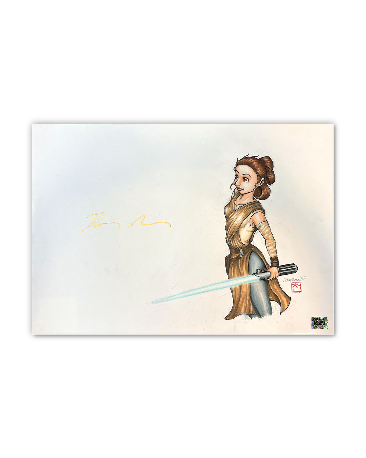 Jakku Jedi - Rey Original Art - Daisy Ridley Autographed - Authenticated