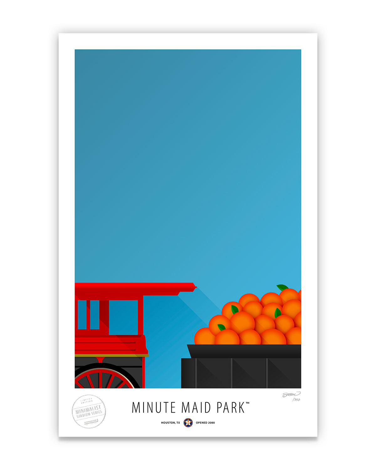 Minimalist Minute Maid Park Art Print