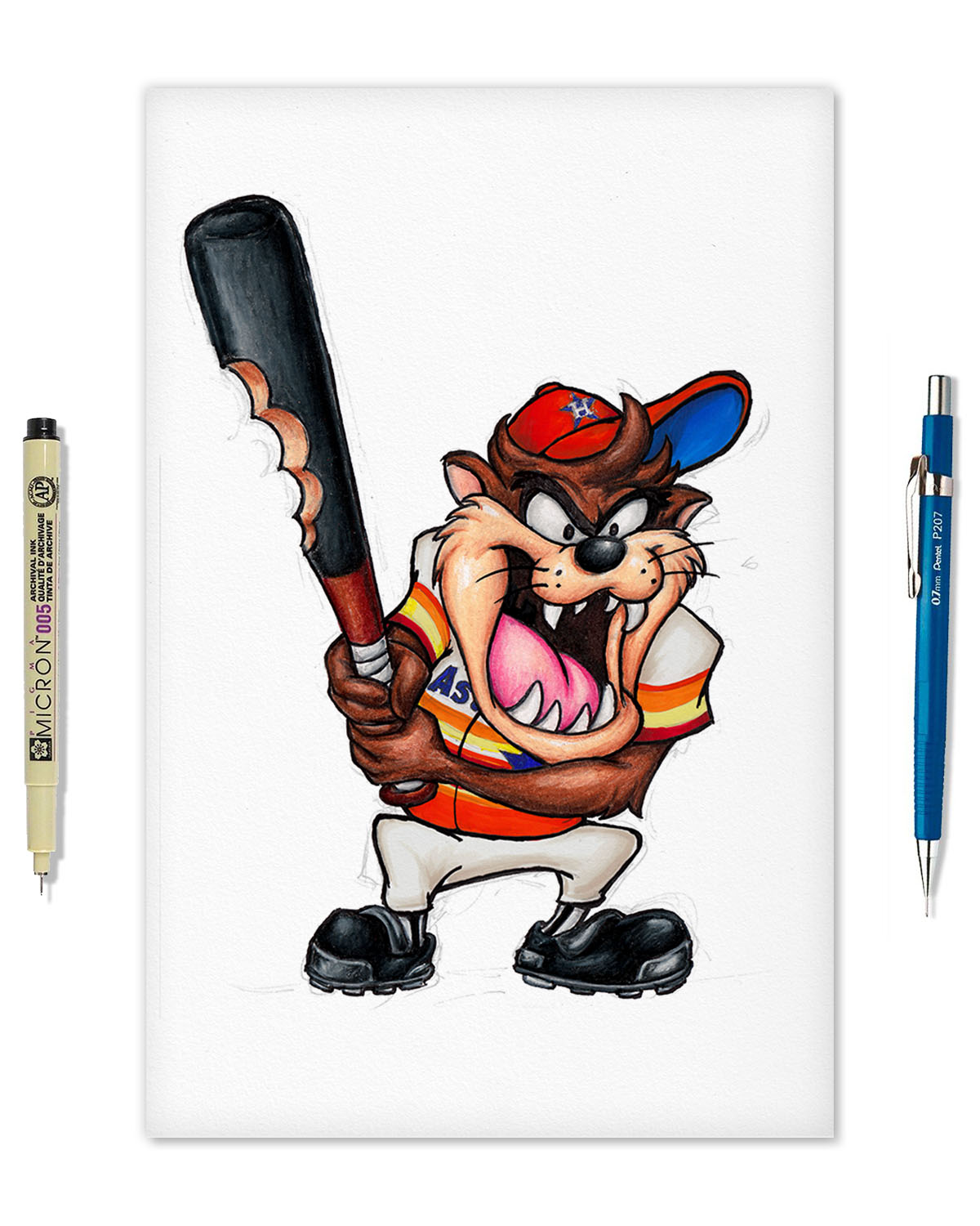Taz On Deck x MLB Astros Limited Edition Fine Art Print