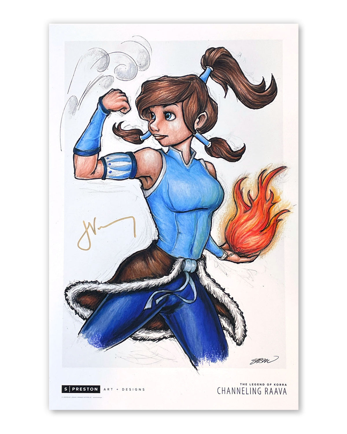 Channeling Raava Sketch Print - Janet Varney Autographed (Authenticated)