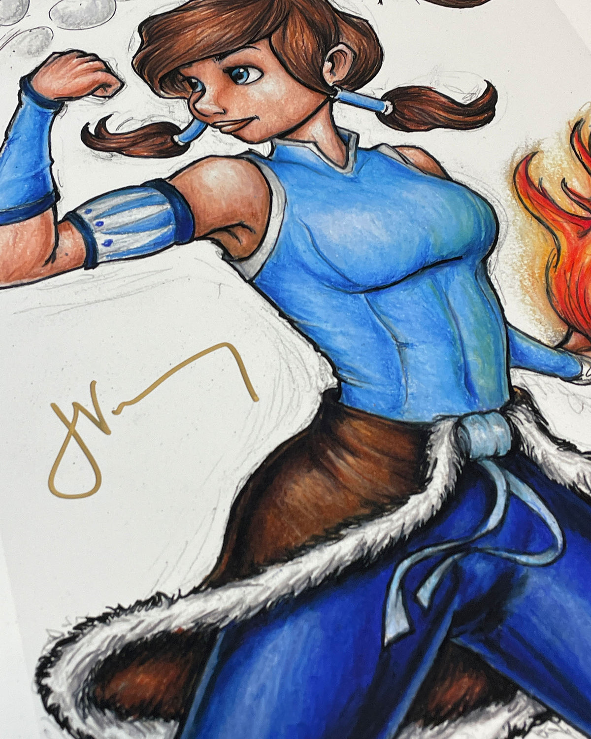 Channeling Raava Sketch Print - Janet Varney Autographed (Authenticated)