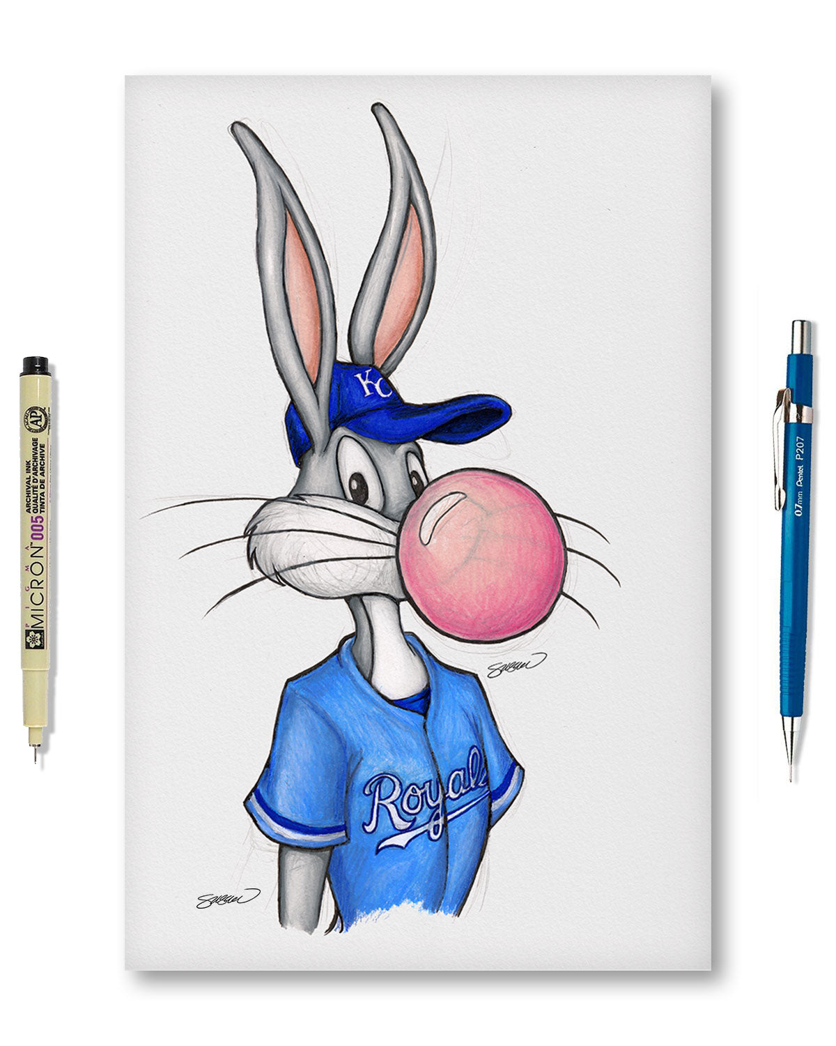 Bubblegum Bugs x MLB Royals Limited Edition Fine Art Print