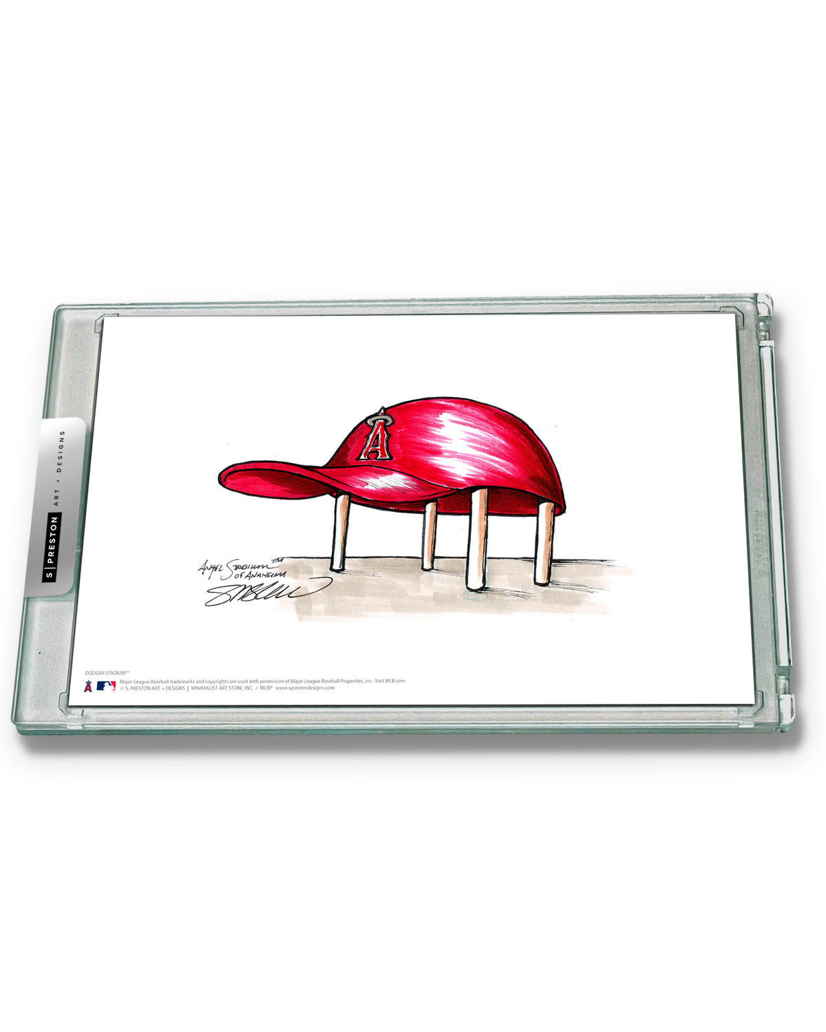 Angel Stadium Ink Sketch Limited Edition Art Card Slab
