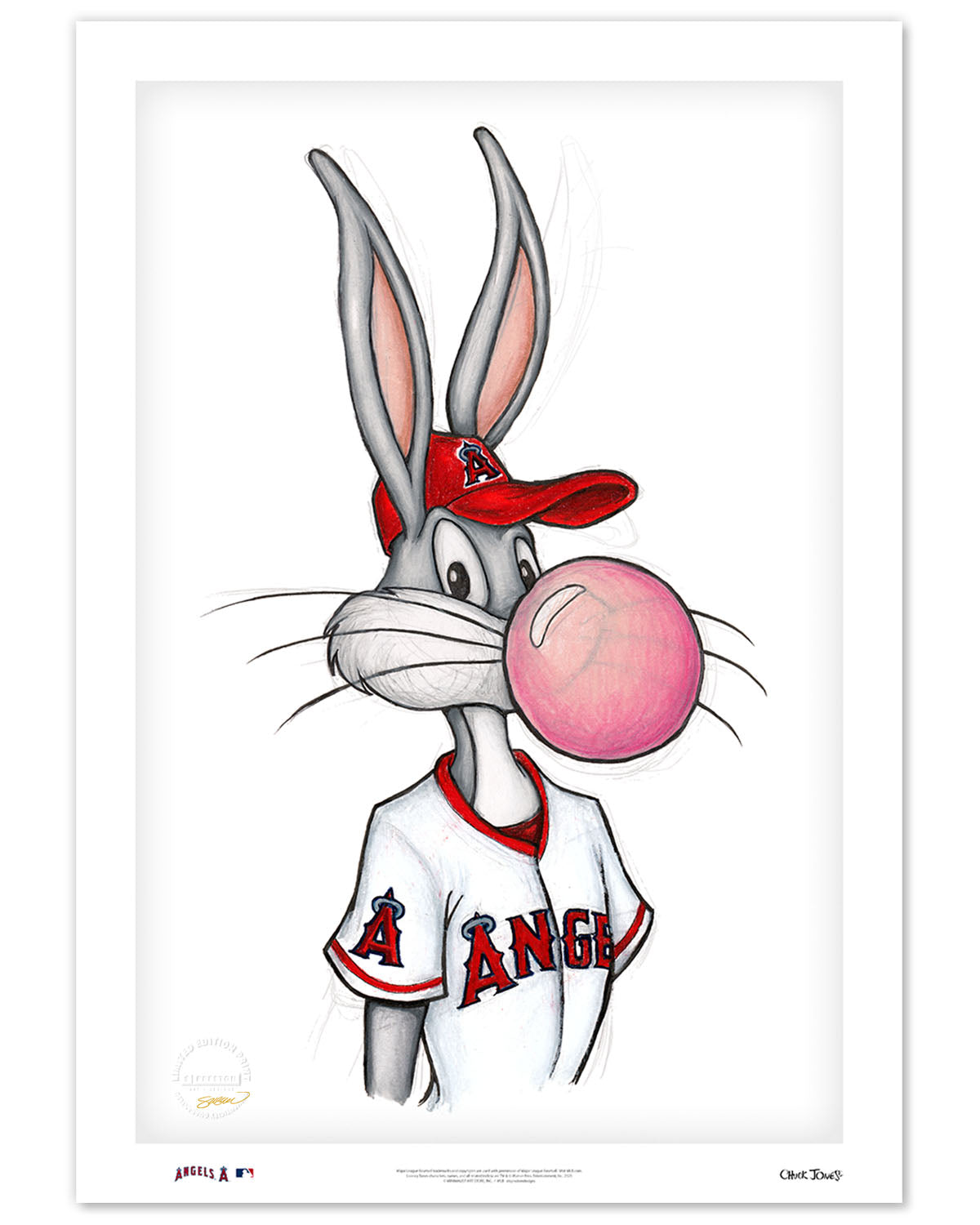 Bubblegum Bugs x MLB Angels Limited Edition Fine Art Print