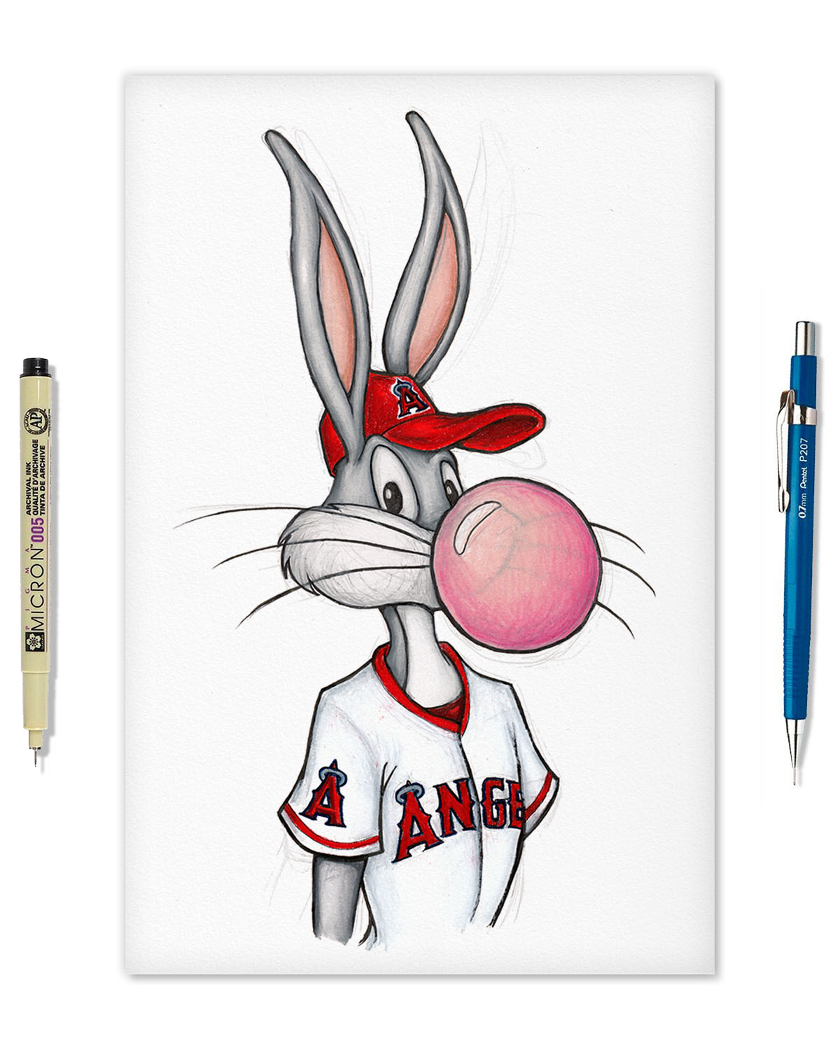 Bubblegum Bugs x MLB Angels Limited Edition Fine Art Print