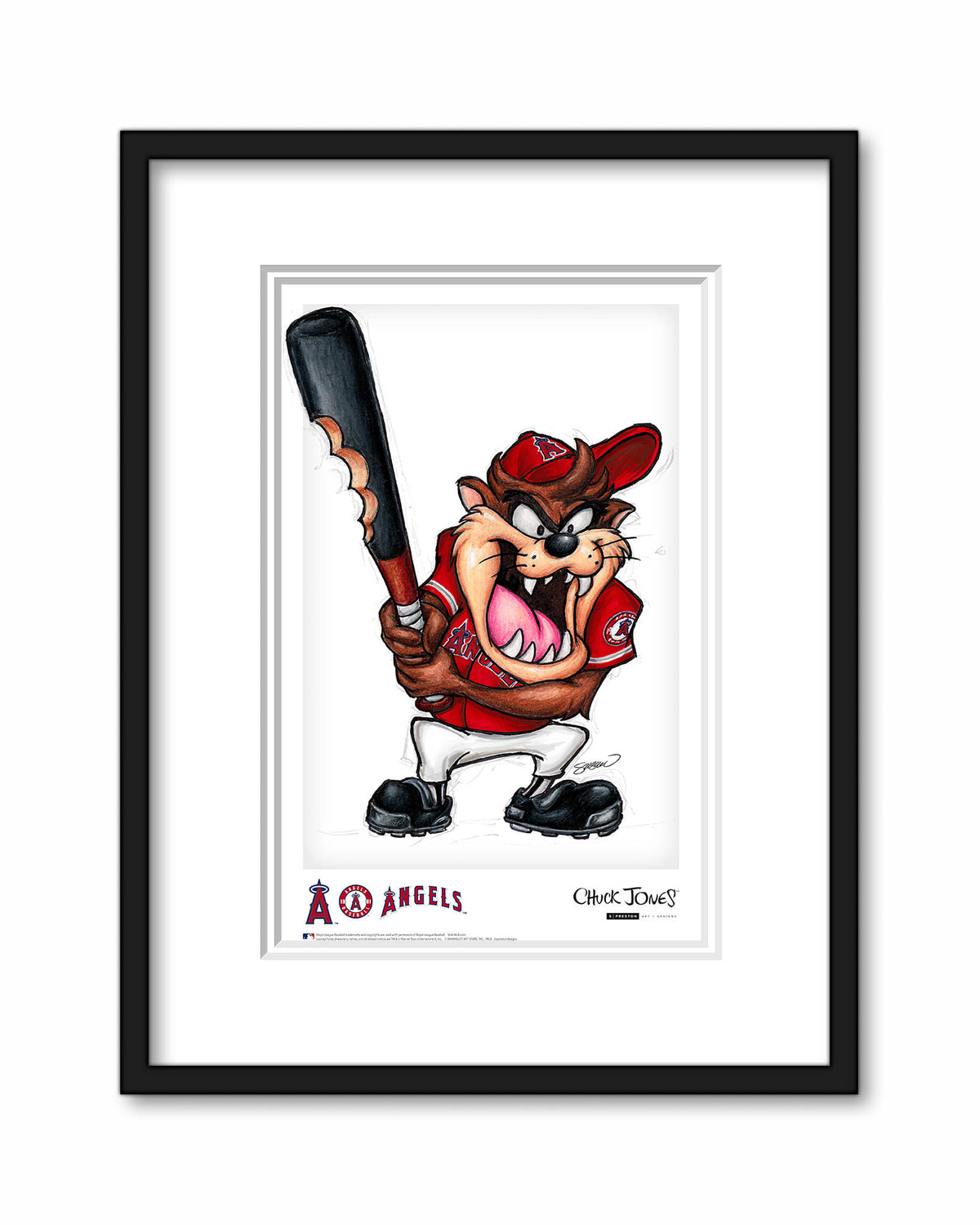 Taz On Deck x MLB Angels Poster Print