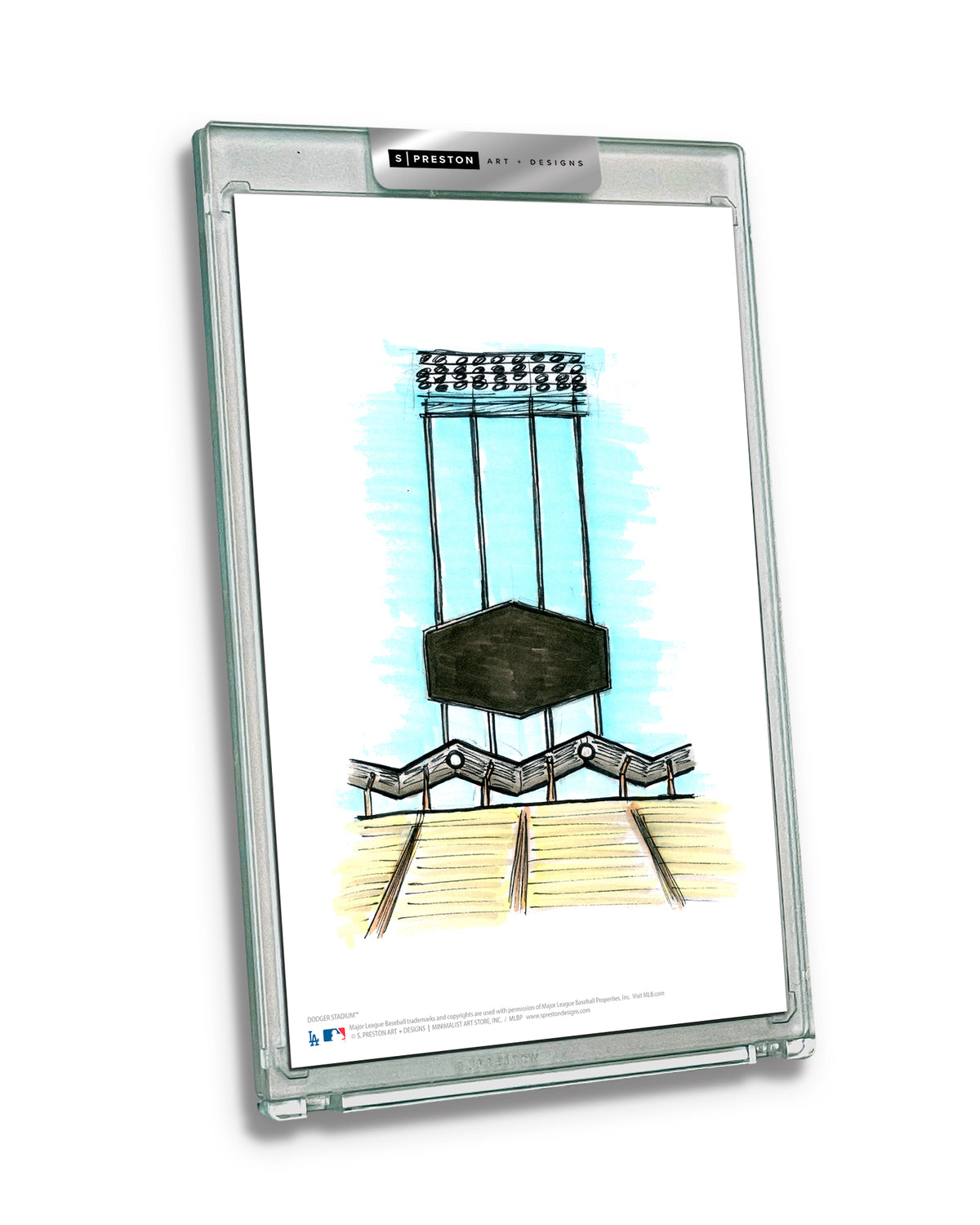 Dodger Stadium Ink Sketch Limited Edition Art Card Slab
