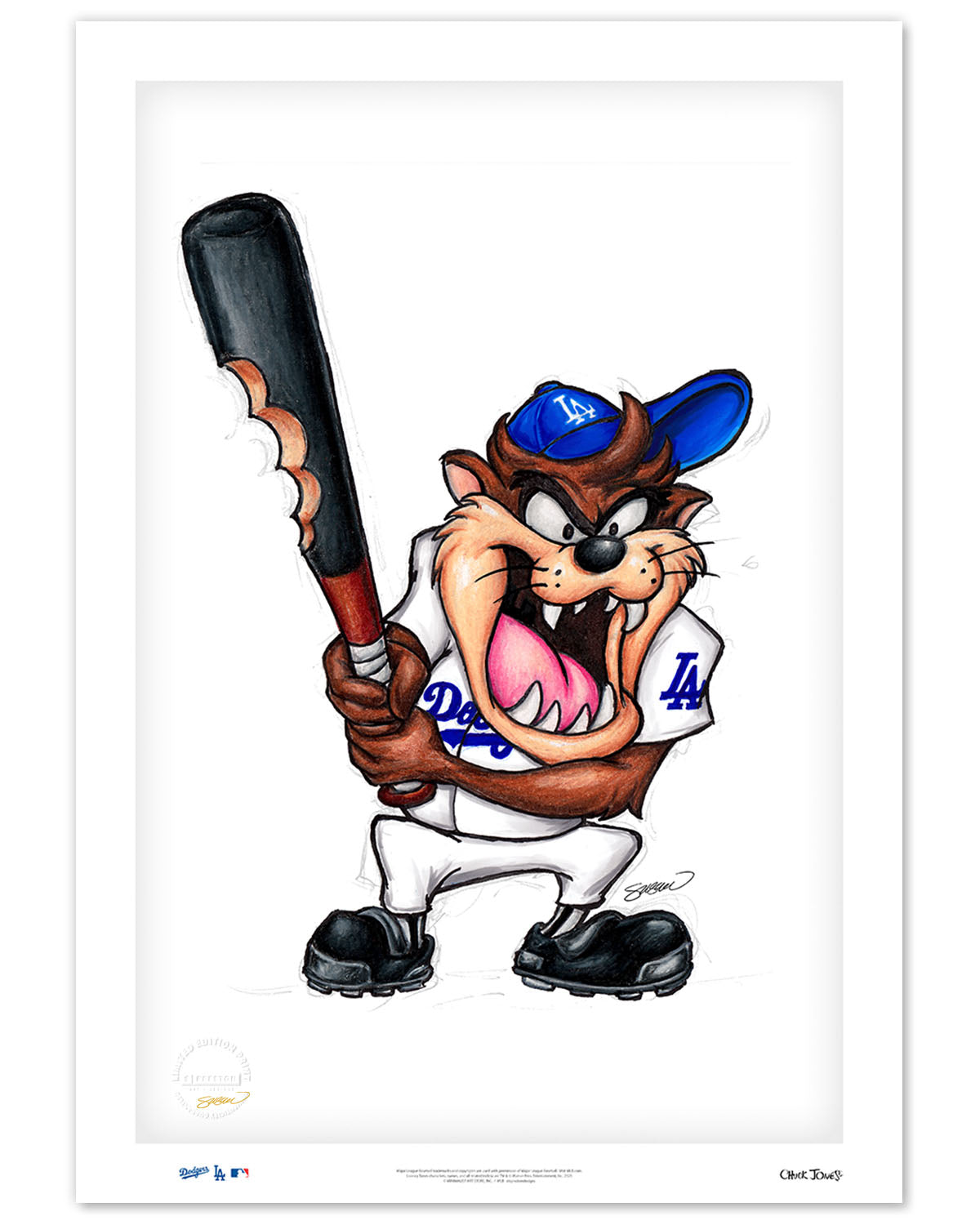 Taz On Deck x MLB Dodgers Limited Edition Fine Art Print