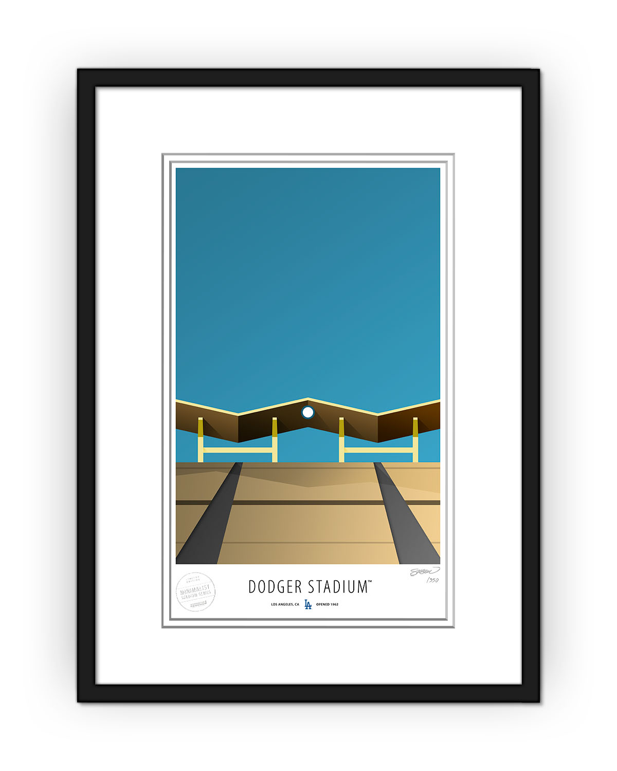 Minimalist Dodger Stadium Fine Art Print