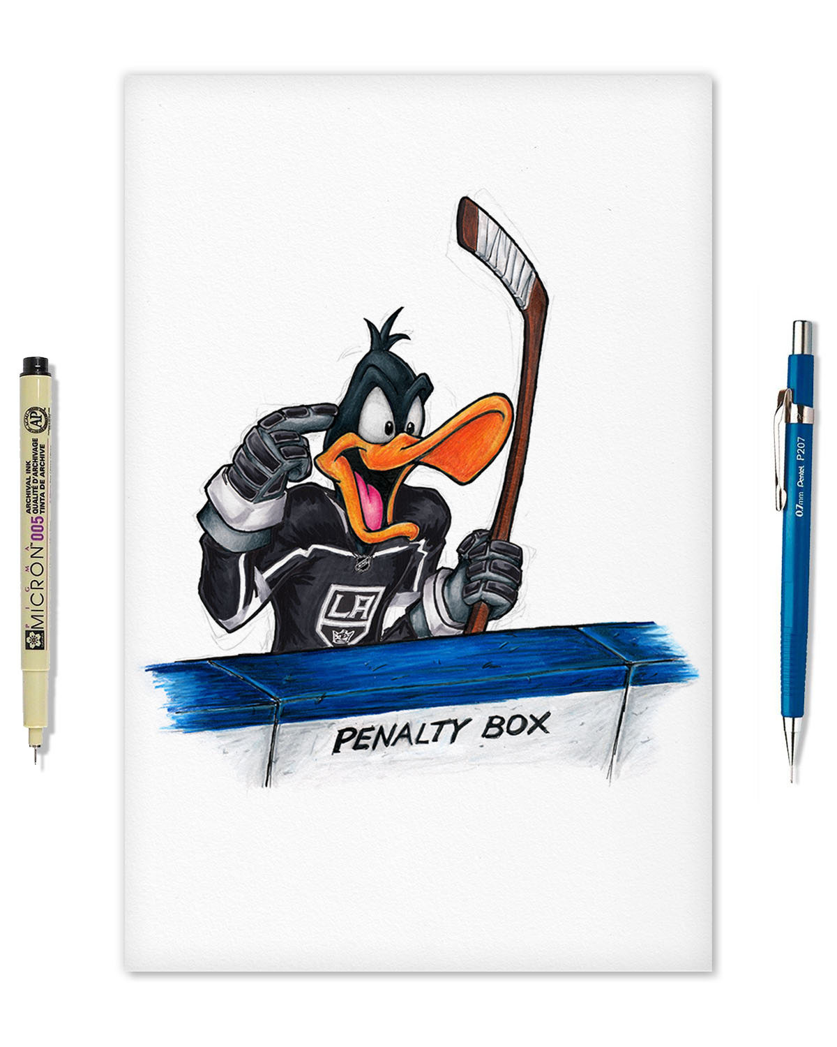 Duck Season Hockey Season x NHL Kings Daffy Duck Limited Edition Fine Art Print