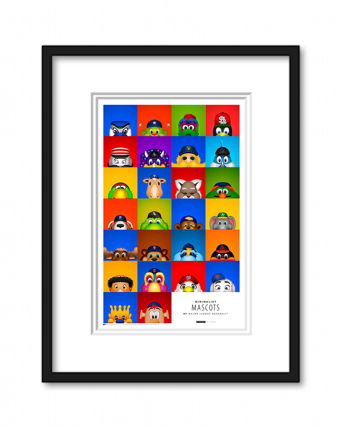 Minimalist All MLB Mascots Poster Print