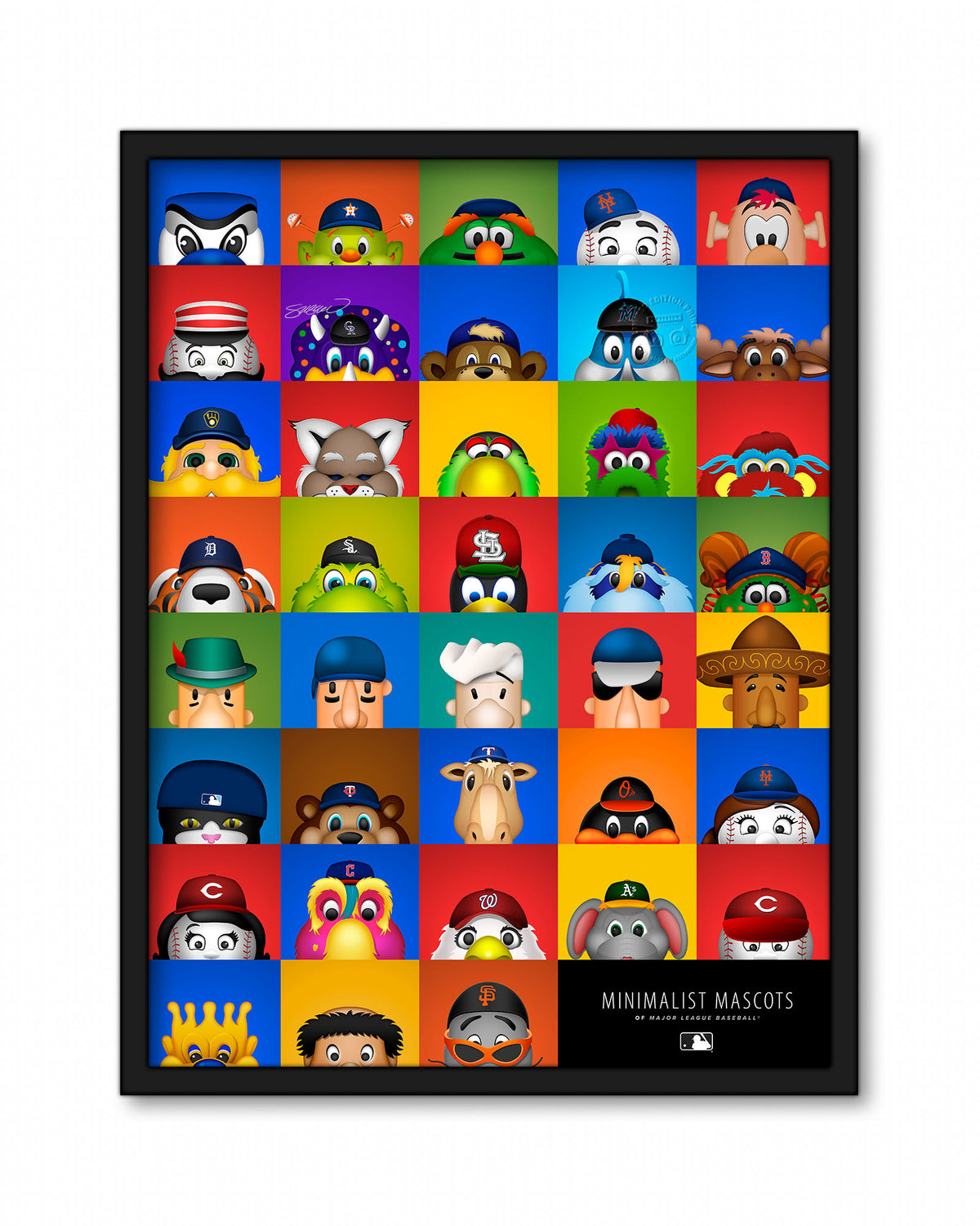 Minimalist All MLB Mascots