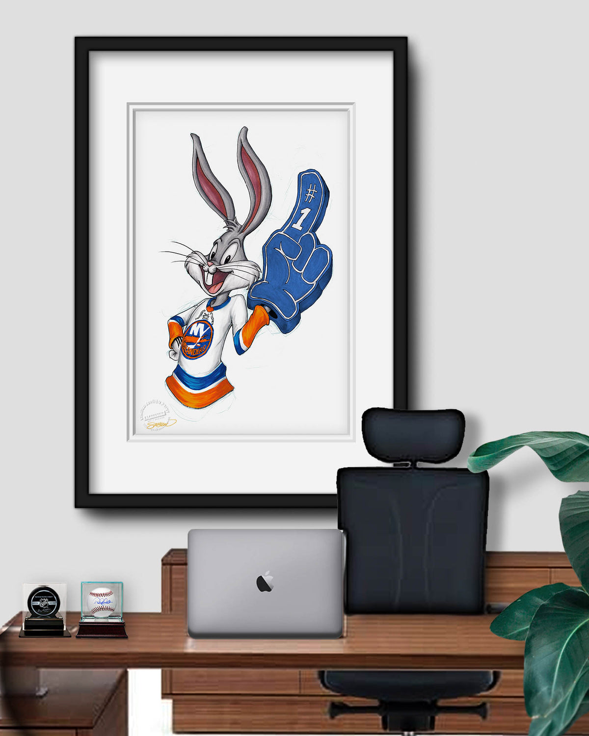 Rabbit Hockey Fan x NHL Islanders Bugs Bunny Limited Edition Fine Art Print