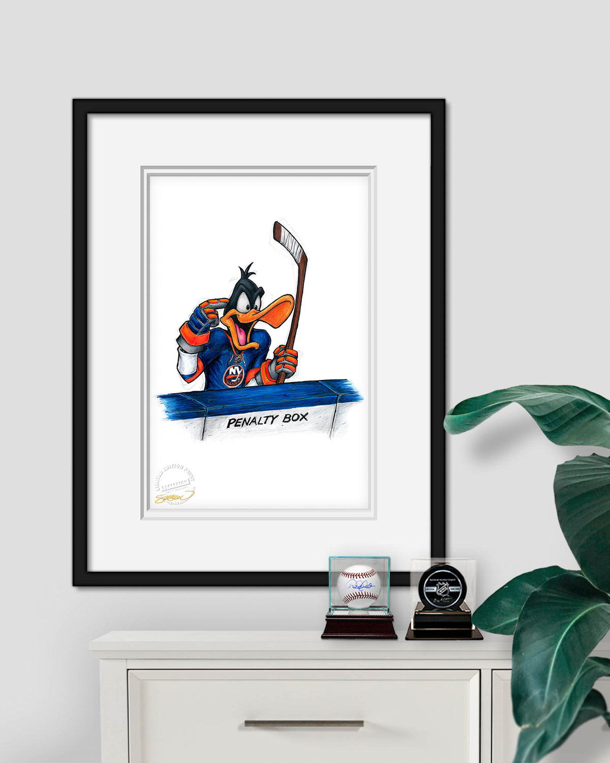 Duck Season Hockey Season x NHL Islanders Daffy Duck Limited Edition Fine Art Print