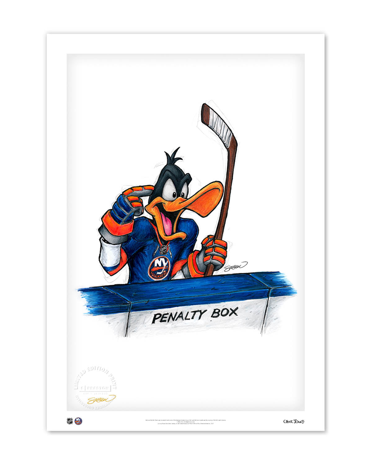 Duck Season Hockey Season x NHL Islanders Daffy Duck Limited Edition Fine Art Print
