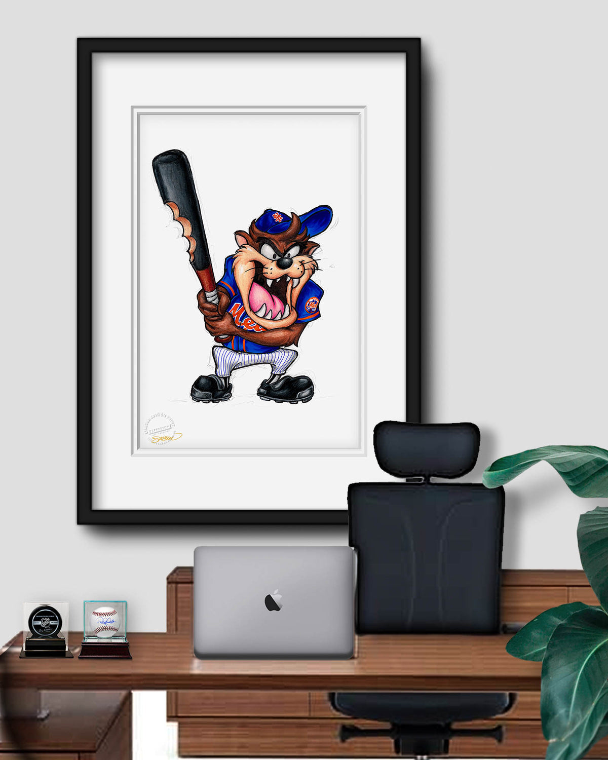 Taz On Deck x MLB Mets Limited Edition Fine Art Print