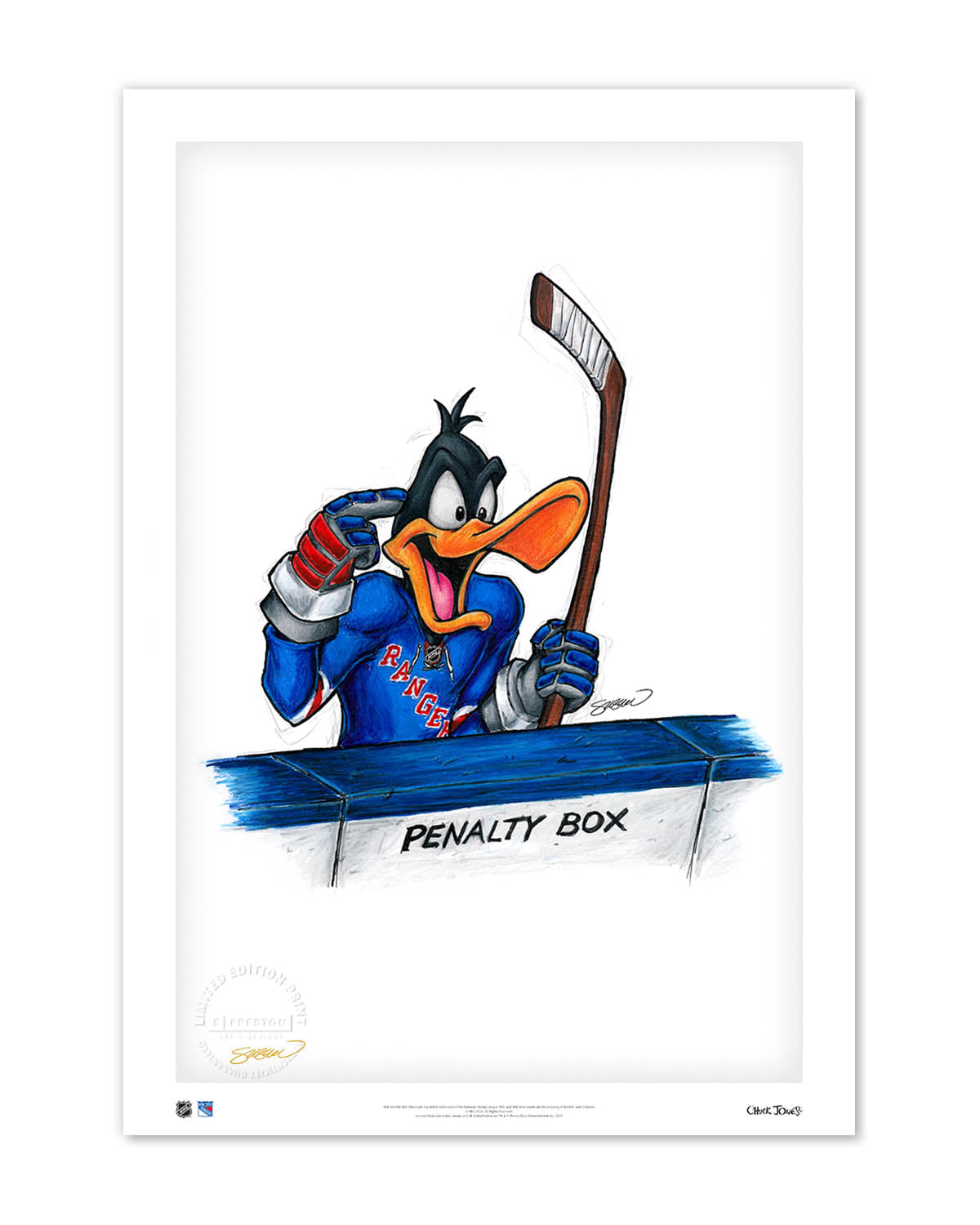 Duck Season Hockey Season x NHL Rangers Daffy Duck Limited Edition Fine Art Print