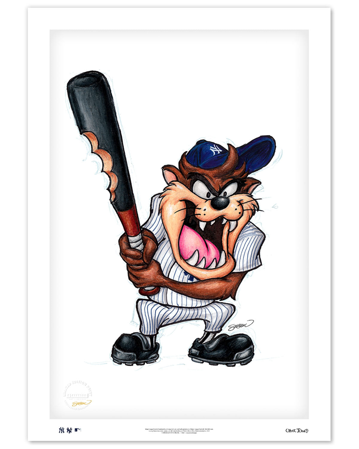 Taz On Deck x MLB Yankees Limited Edition Fine Art Print