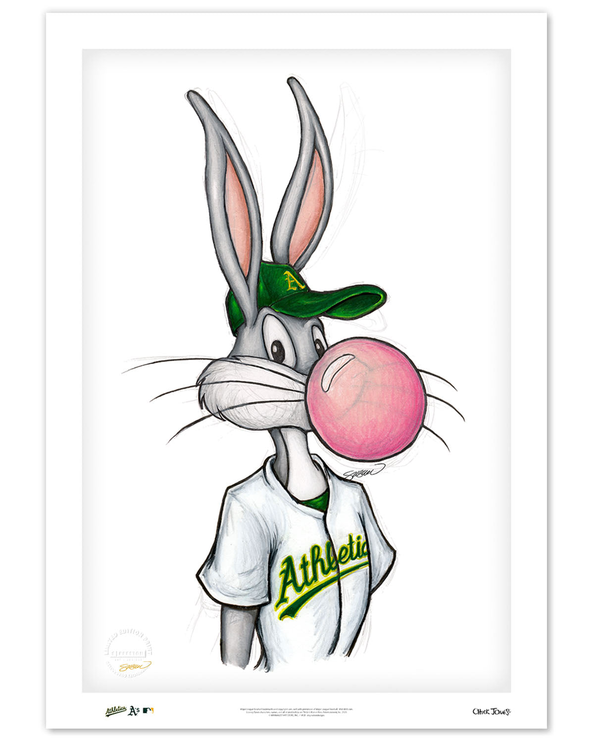 Bubblegum Bugs x MLB Oakland Athletics Limited Edition Fine Art Print